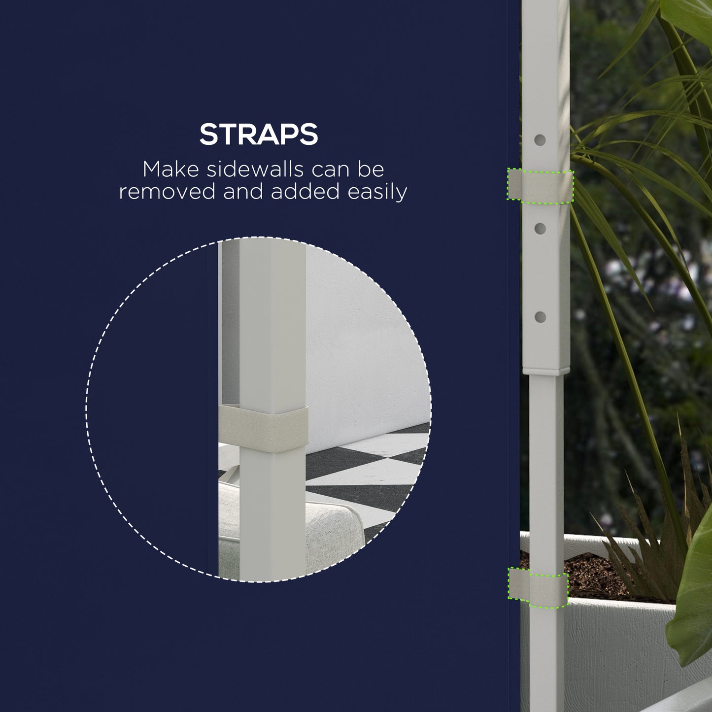 Set of Two 195 x 295cm Replacement Gazebo Side Walls