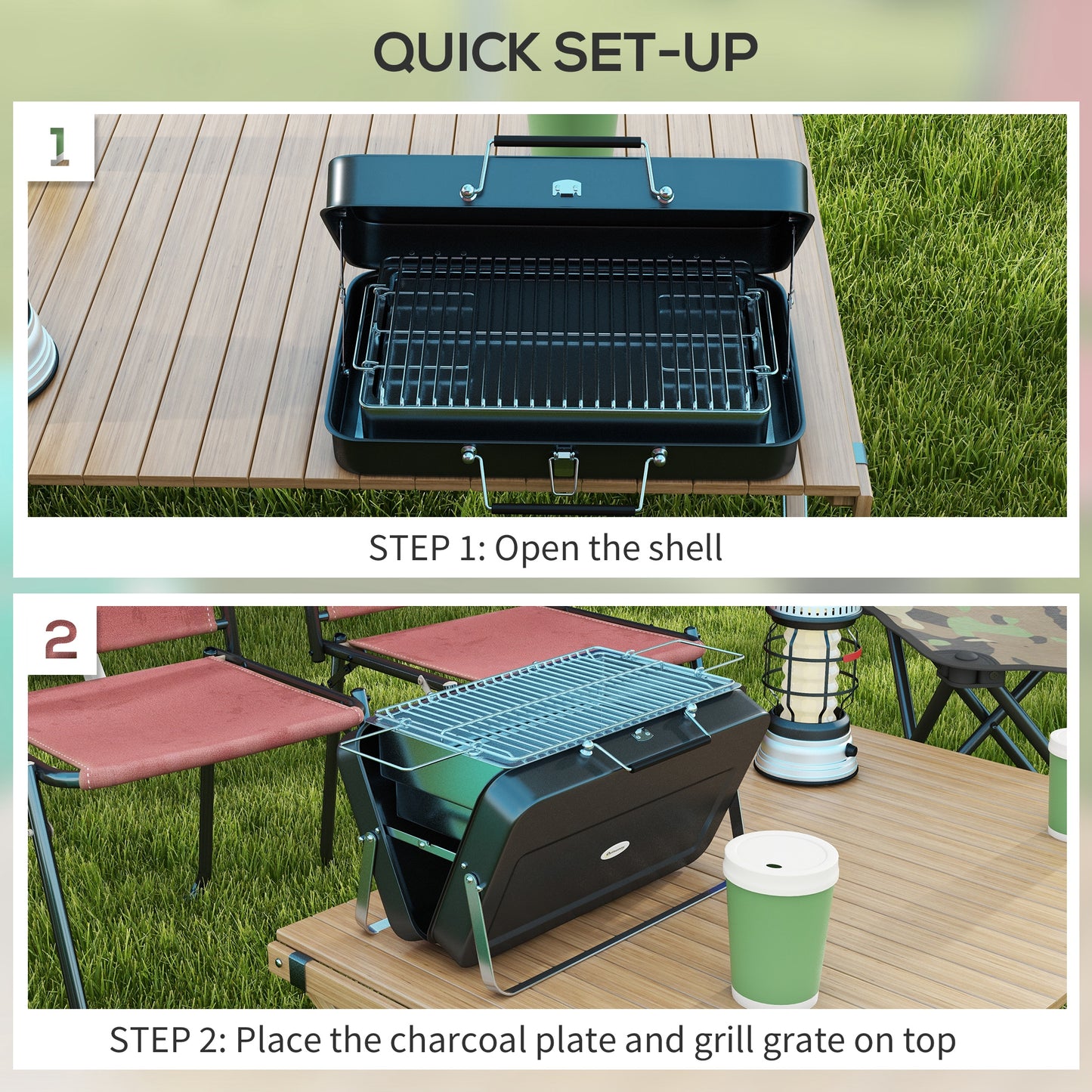 Metal Suitable-Style Portable BBQ Grill