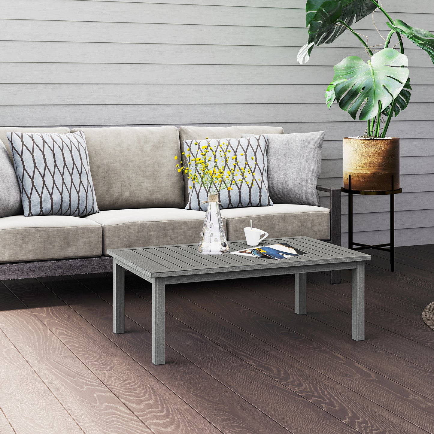 100cm x 60cm Aluminium Outdoor Coffee Table