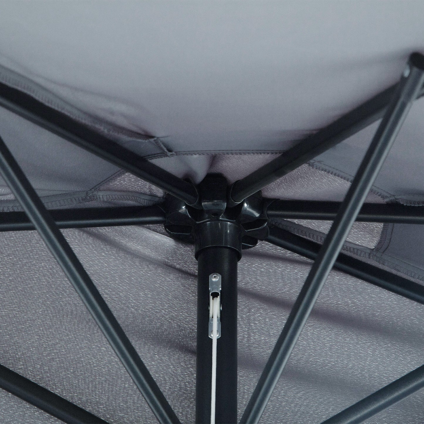 2.7m Garden Half Parasol, Outdoor Balcony Umbrella with 5 Steel Ribs