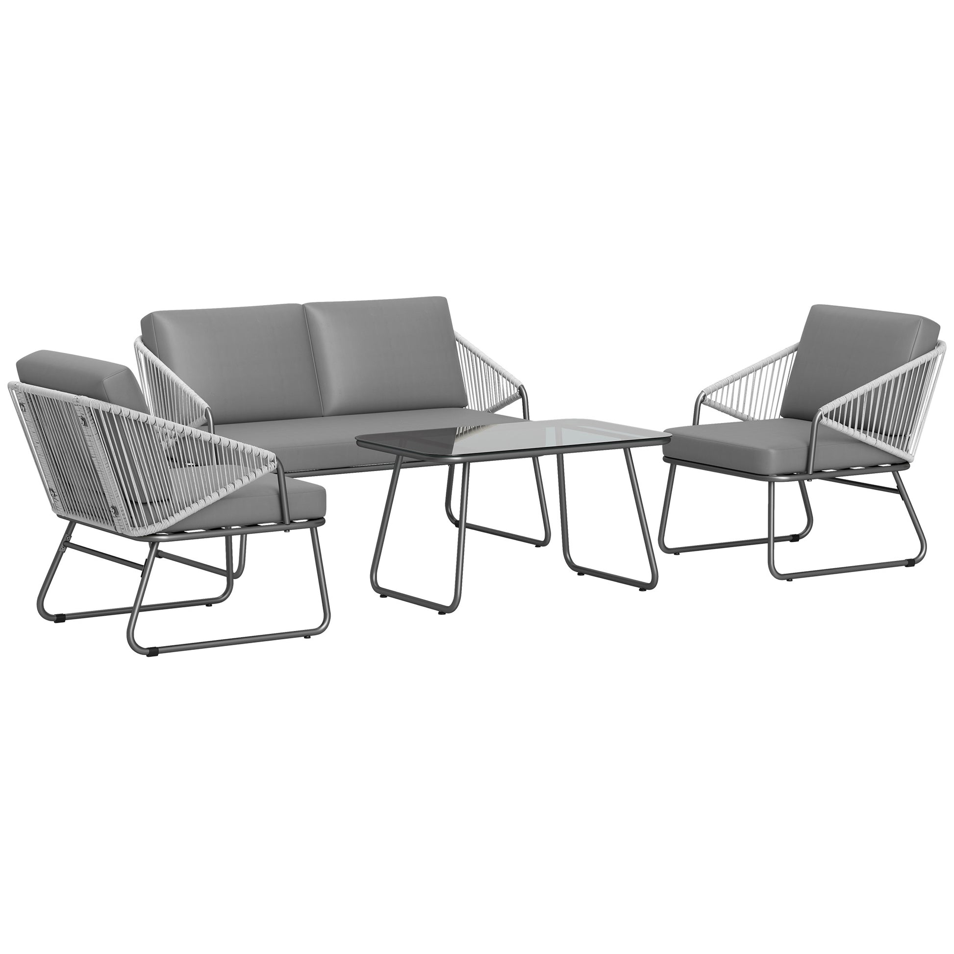 Four-Piece Rattan Strong Panel Outdoor Sofa Set