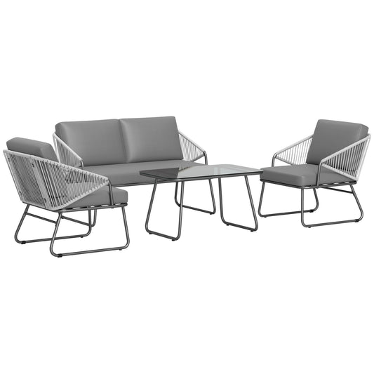 Four-Piece Rattan Strong Panel Outdoor Sofa Set