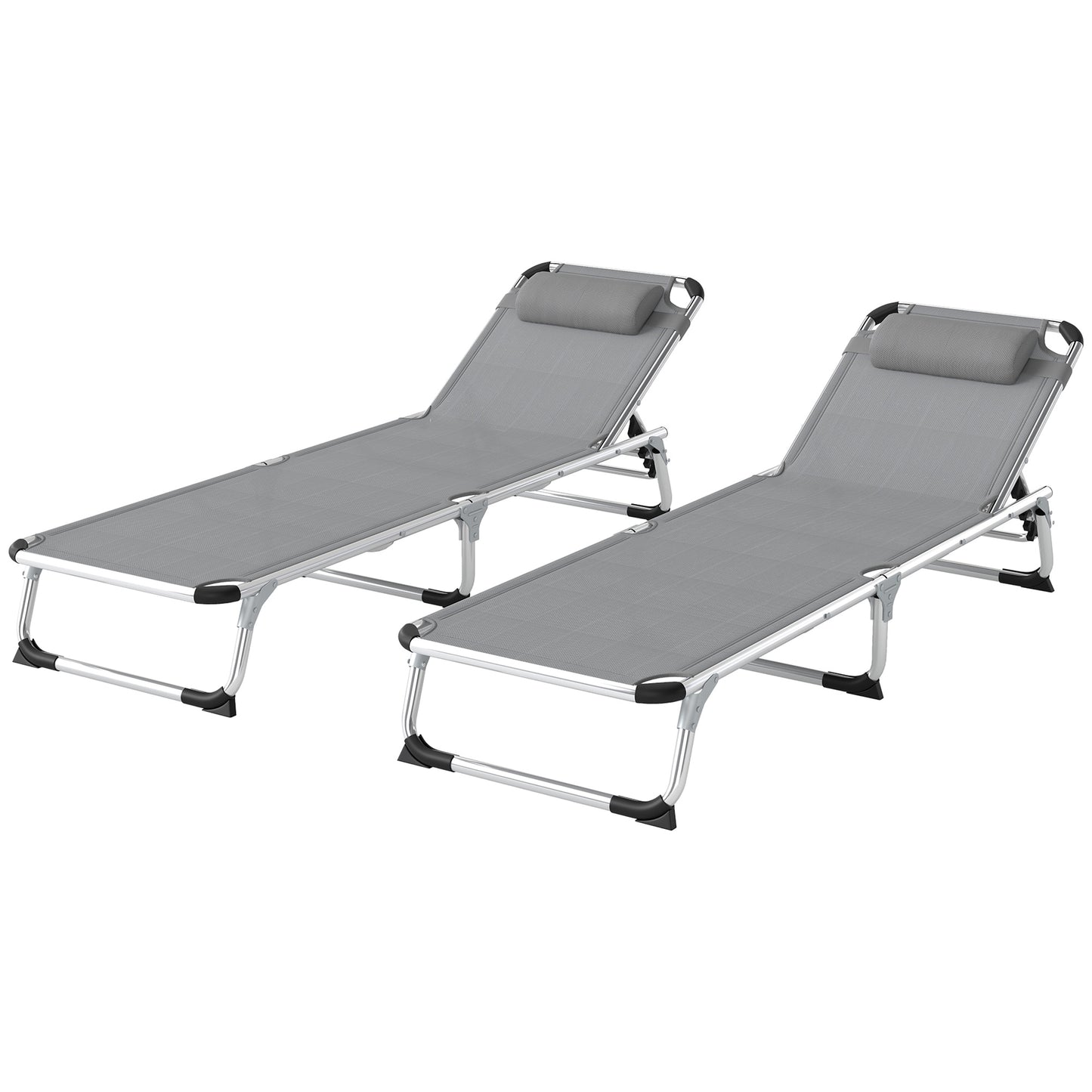 Foldable Outdoor Sun Lounger Set of 2