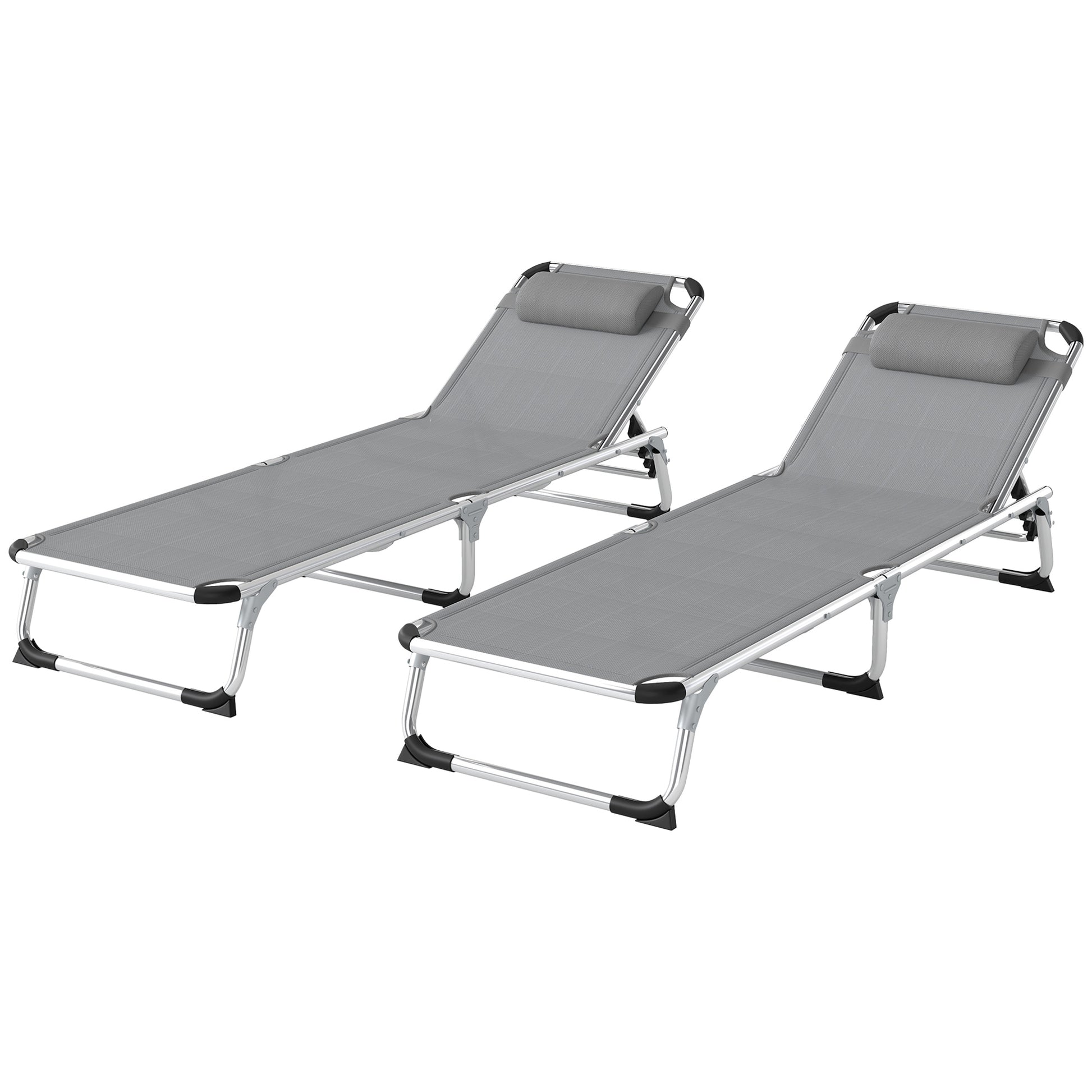 Foldable Outdoor Sun Lounger Set of 2