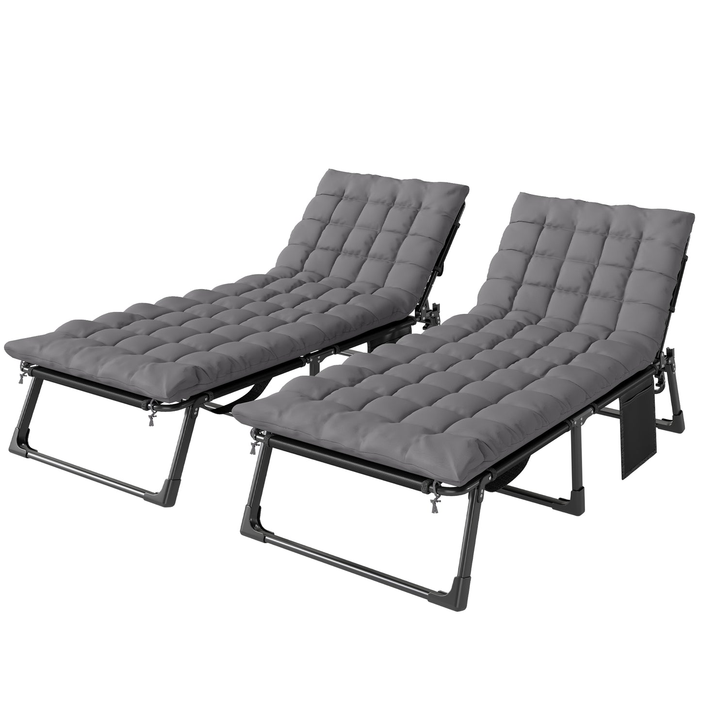 Folding Sun Loungers for Garden Set of 2