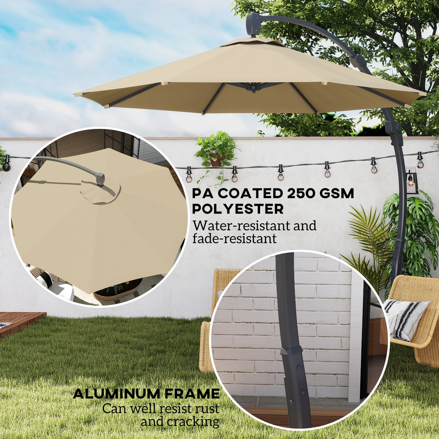 3(m) Garden Cantilever Parasol