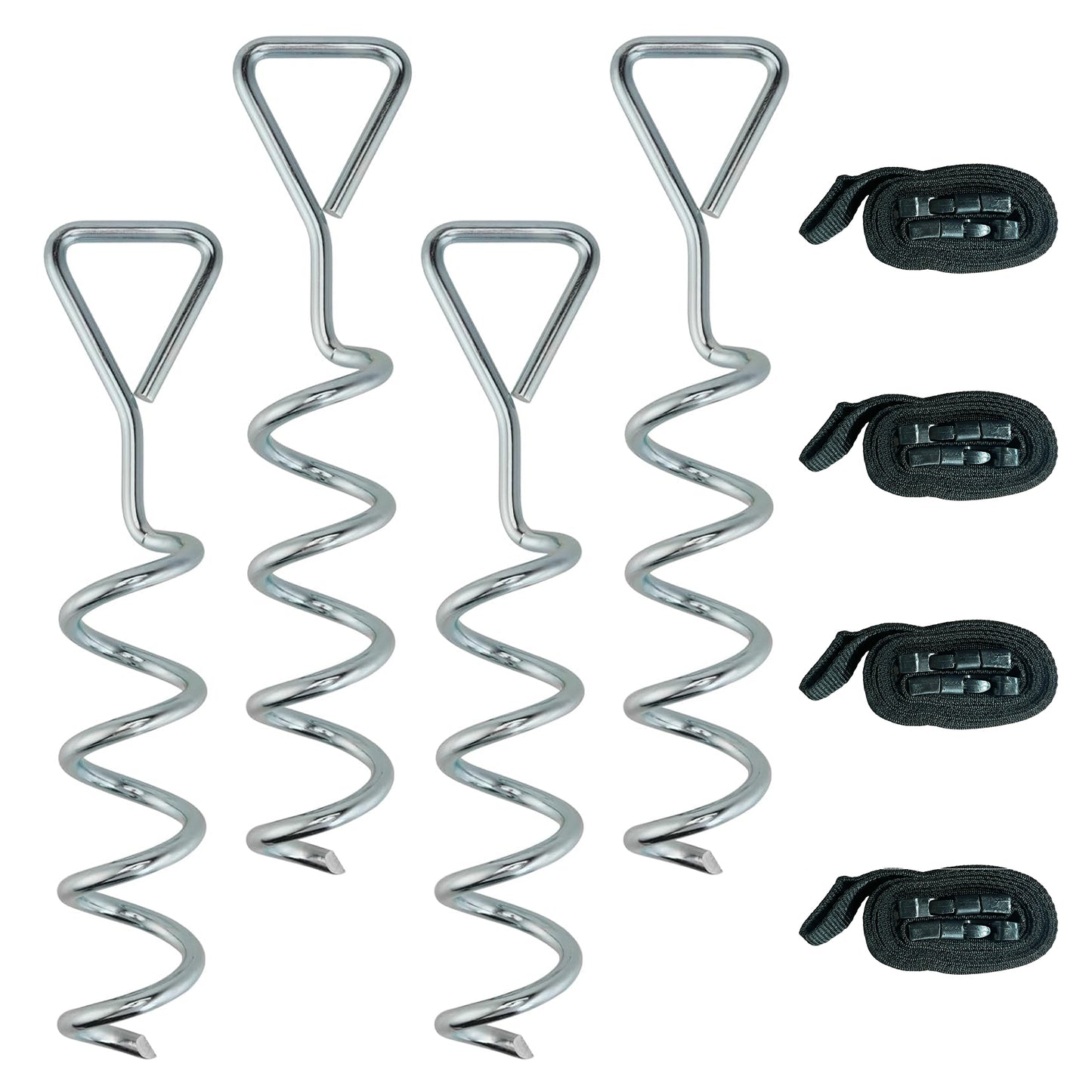 4Pcs Trampoline Anchor Kit, 32 cm Galvanised Trampoline Stakes