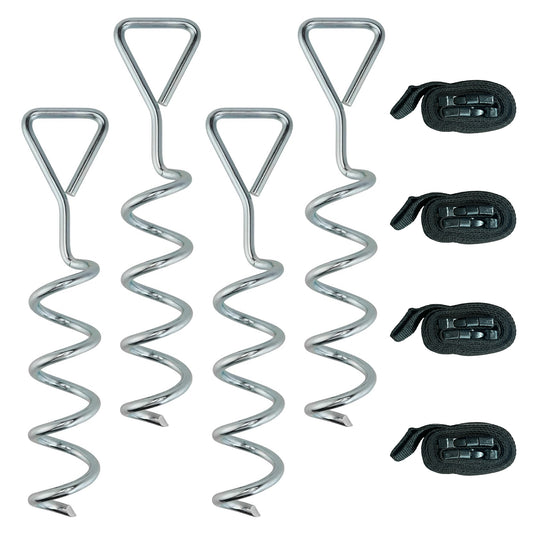 4Pcs Trampoline Anchor Kit, 32 cm Galvanised Trampoline Stakes