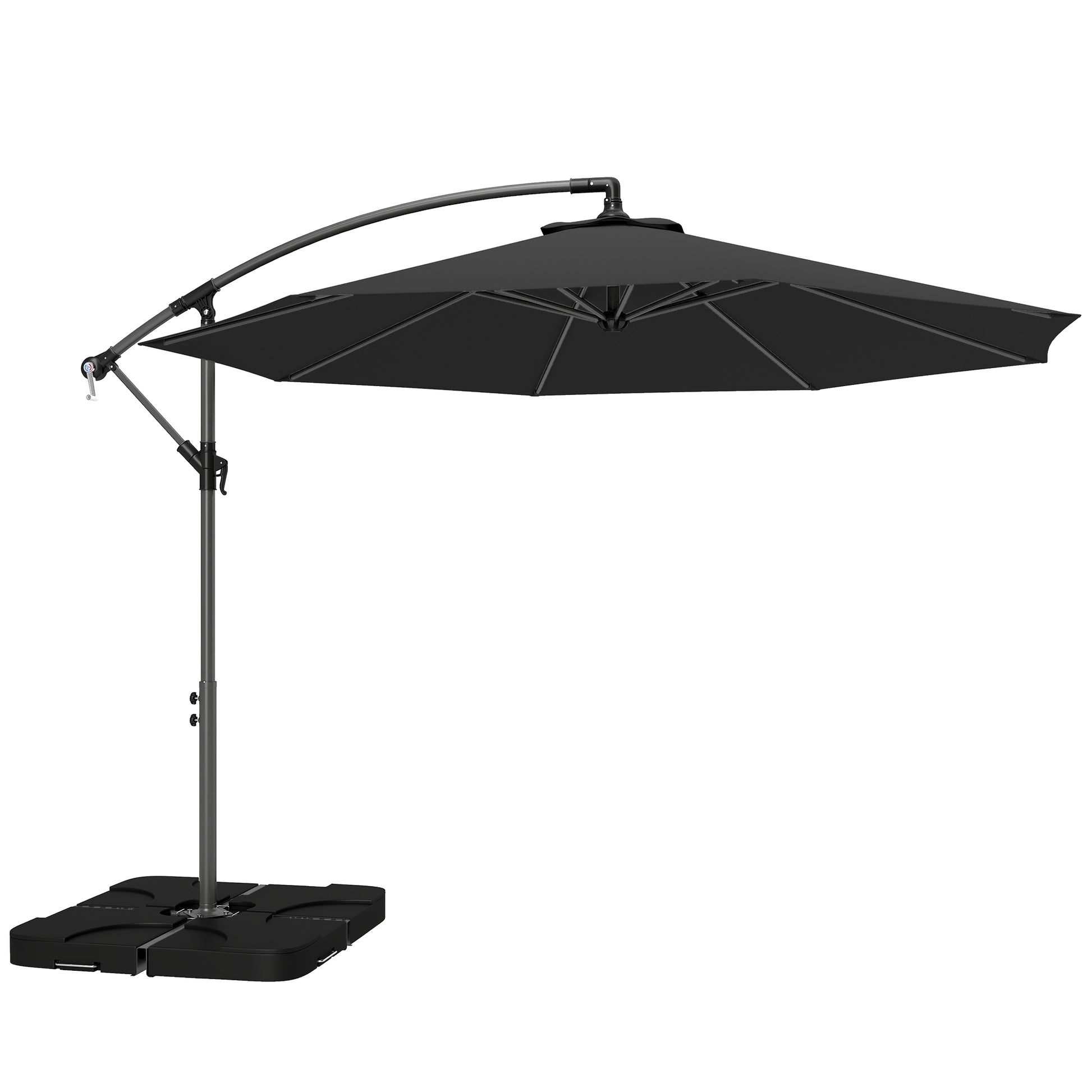 3m Overhanging Parasol, with Base, Weights and Cover