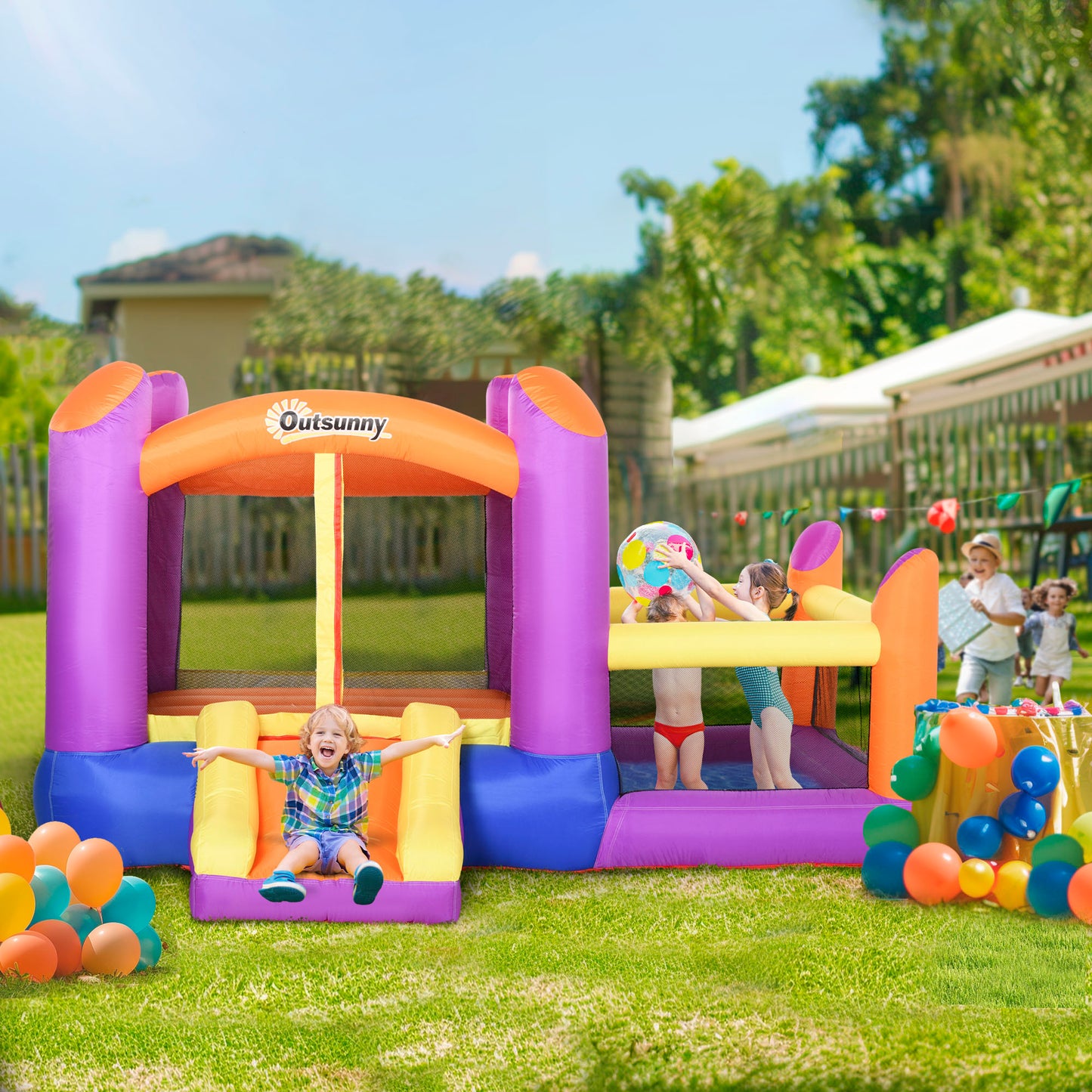 Kids Bouncy Castle House Inflatable Trampoline Slide Water Pool 3
