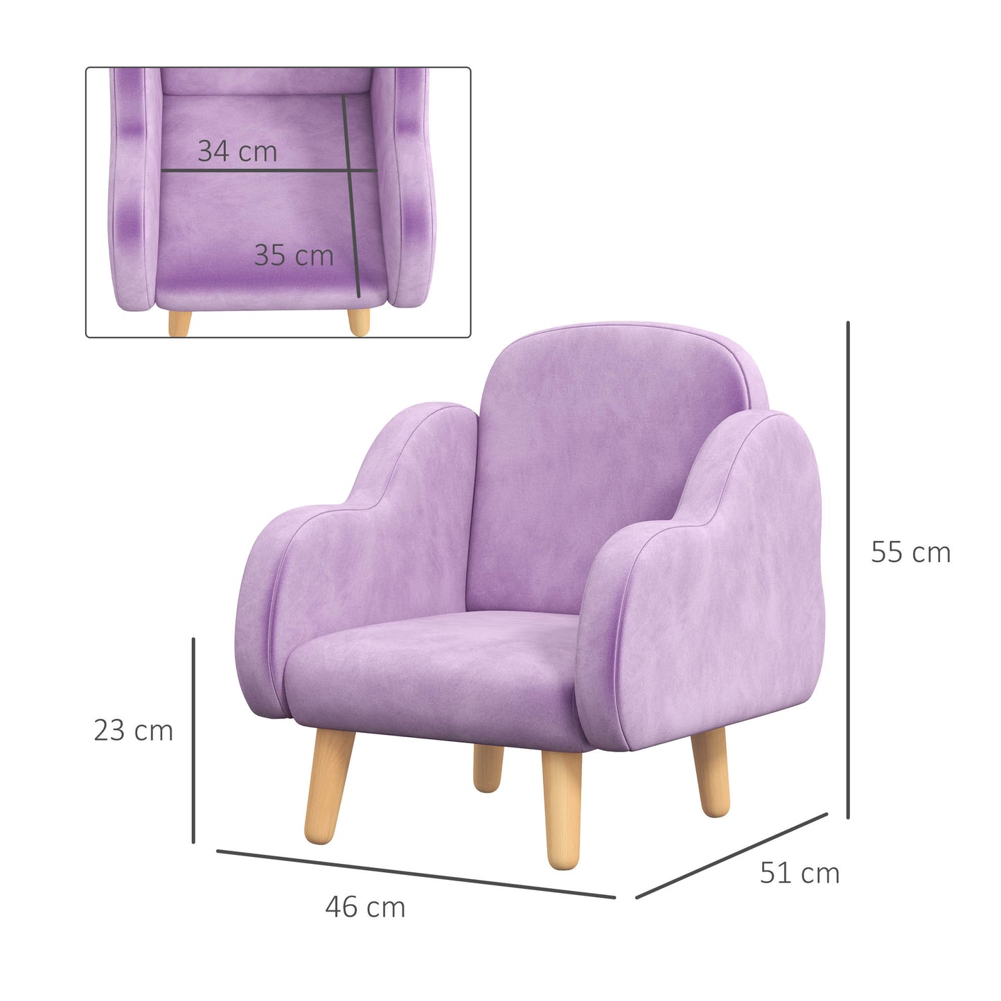 Kids Armchair Toddler Sofa Children Chair with Arm Rest