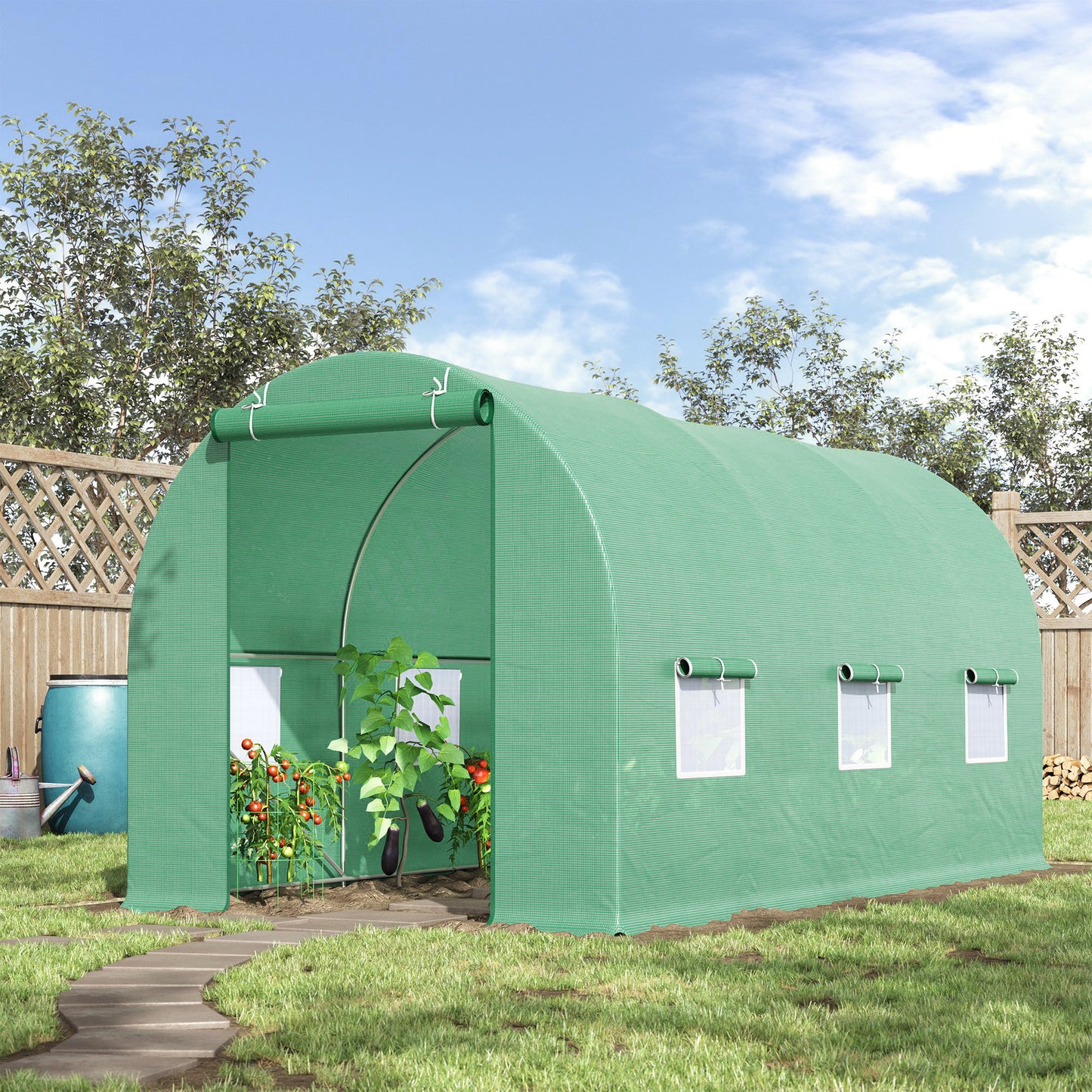 4.5m x 2m x 2m Walk-in Tunnel Greenhouse Garden Plant Growing House