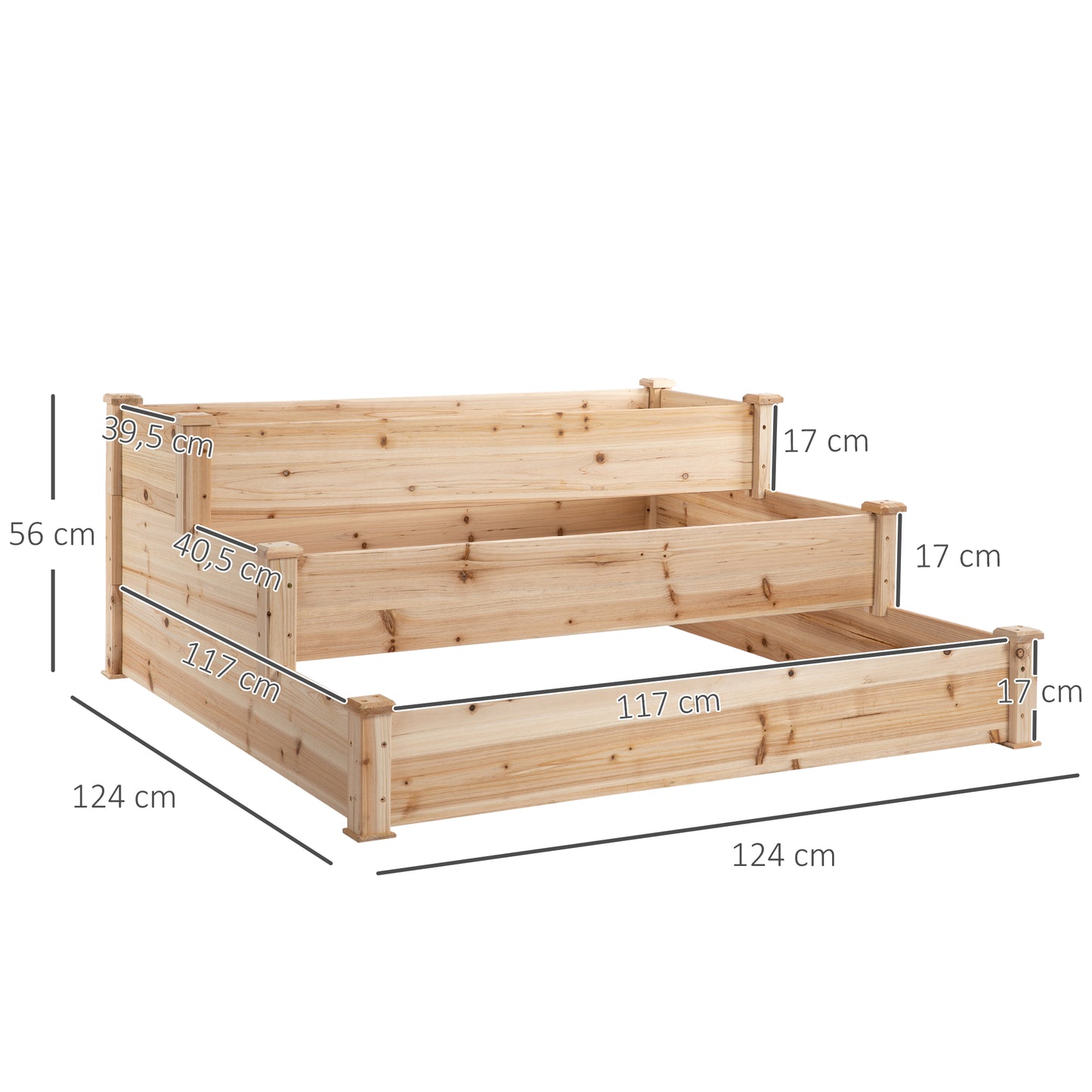 470L Raised Garden Bed, 3-Tier Planter Kit
