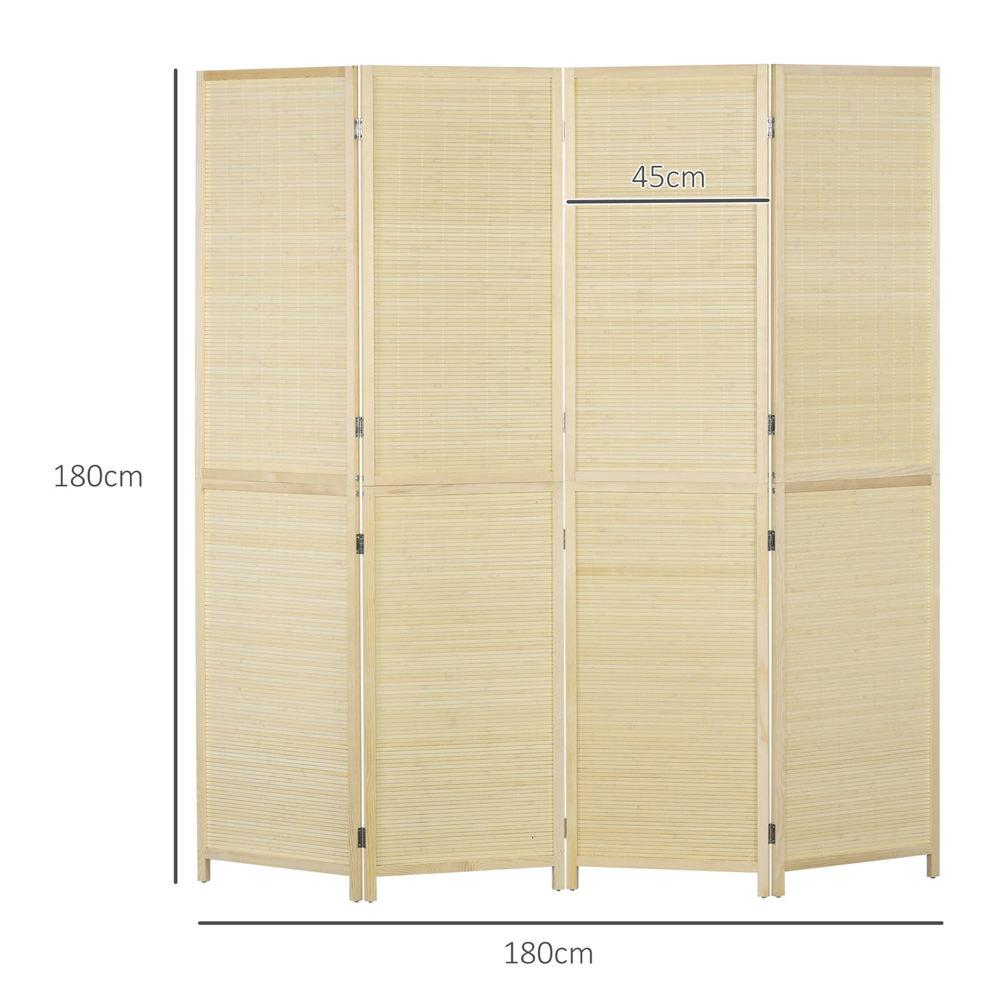 Room Divider, Freestanding Privacy Screen, 4 Panel Folding