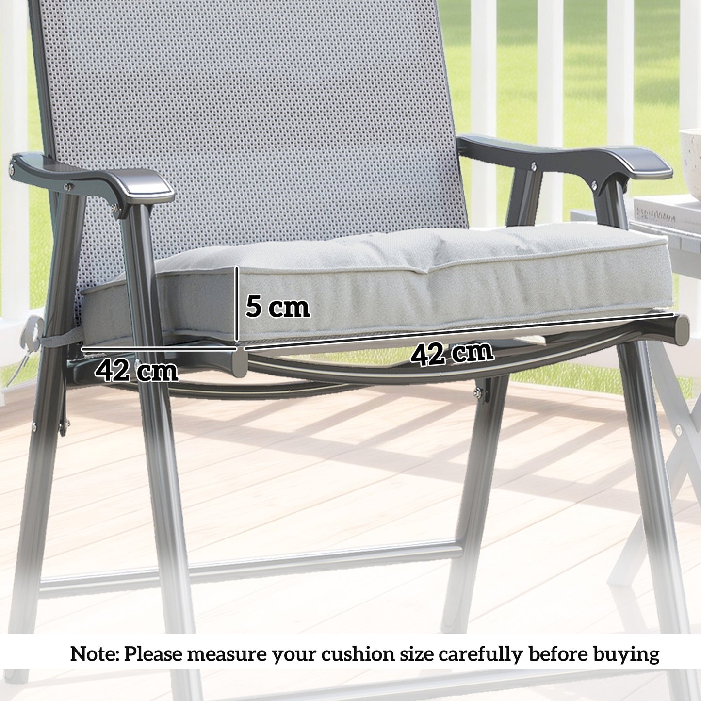 Garden Seat Cushion with Ties