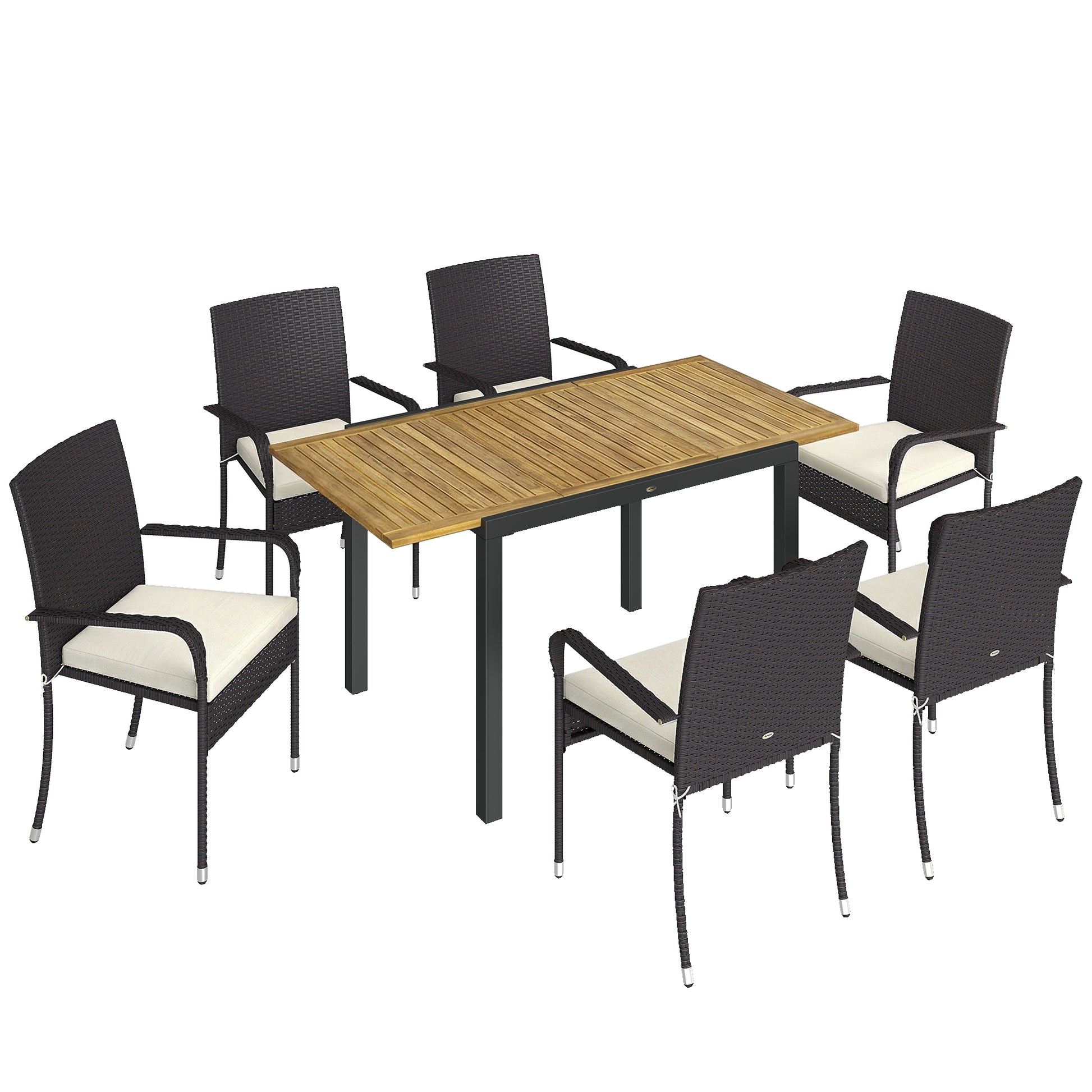 7 Piece Rattan Garden Furniture Set