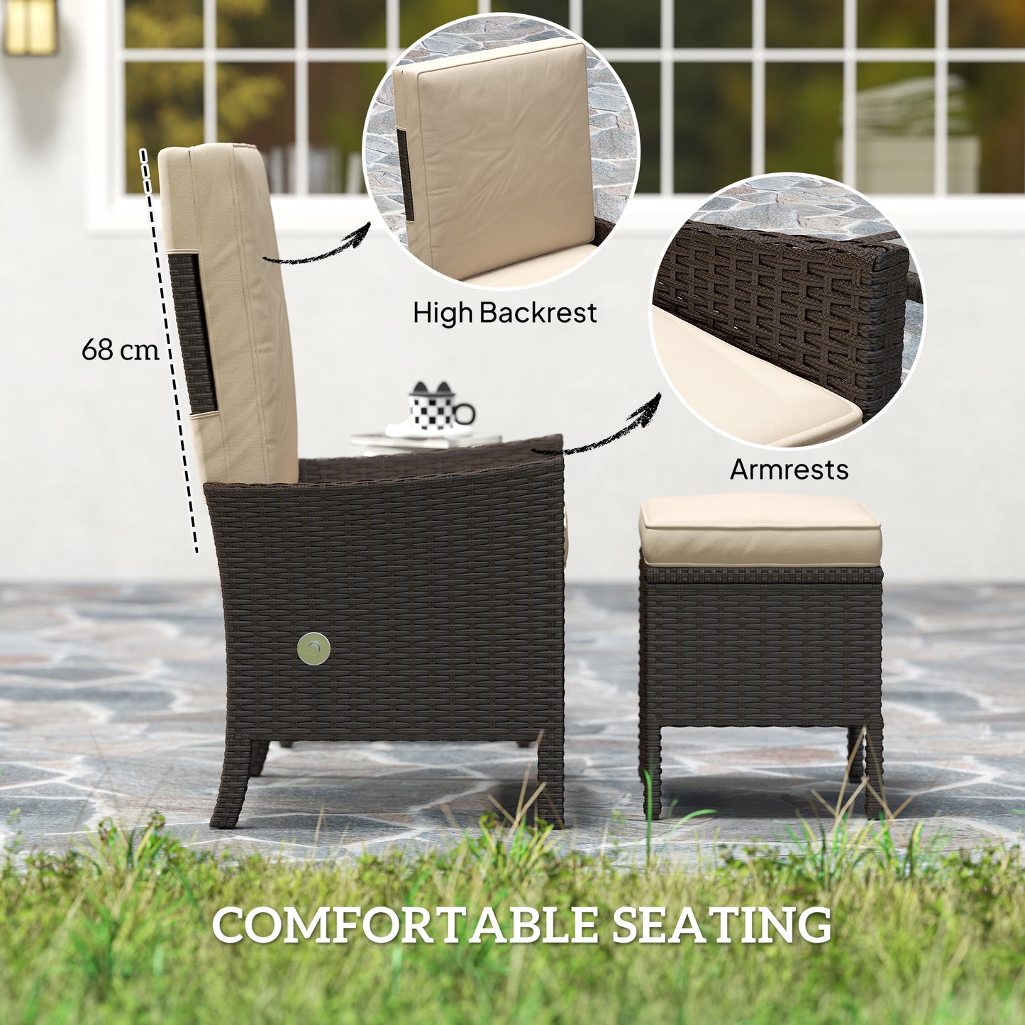 5 Piece Rattan Garden Furniture Set
