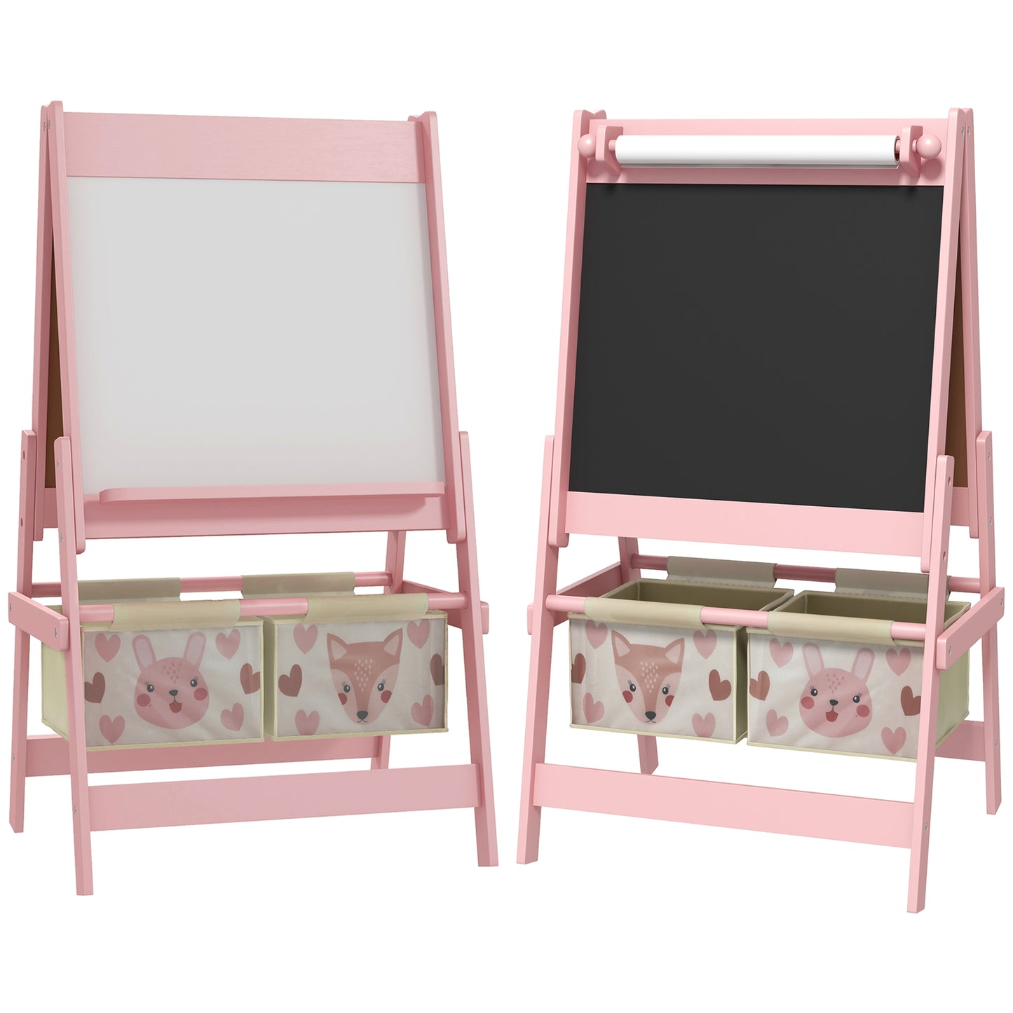Three-In-One Kids Easel with Paper Roll, Art Easel, with Storage