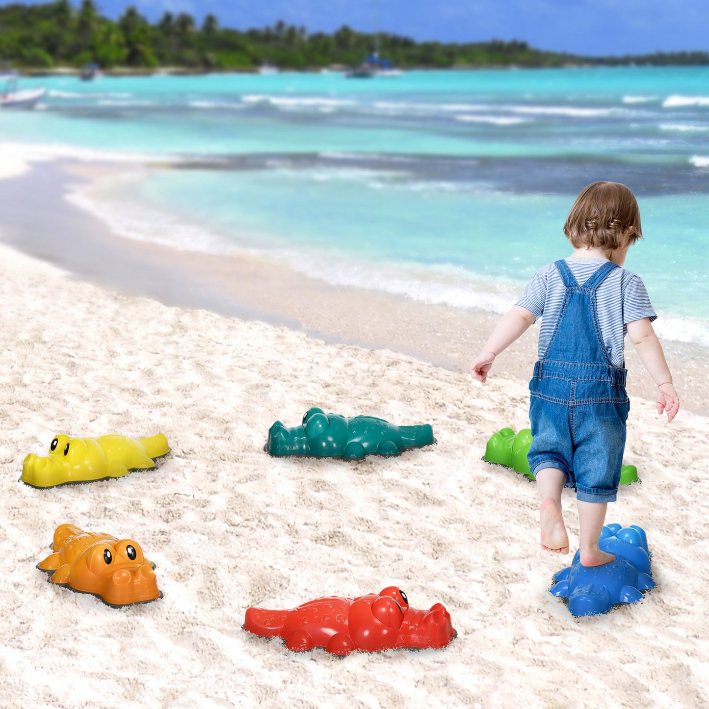 6PCs Kids Stepping Stones, Crocodile-Designed Sensory Toys
