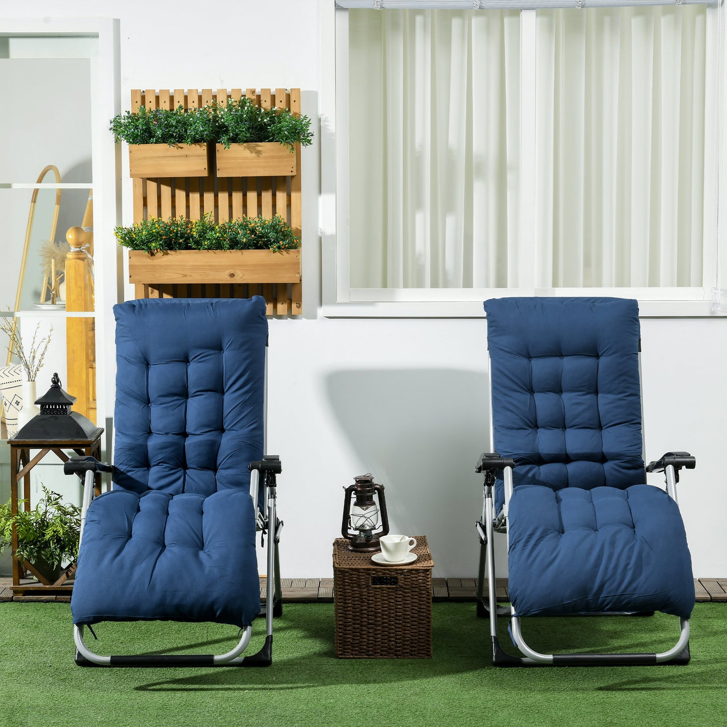 2pc Reclining Zero Gravity Sun Loungers