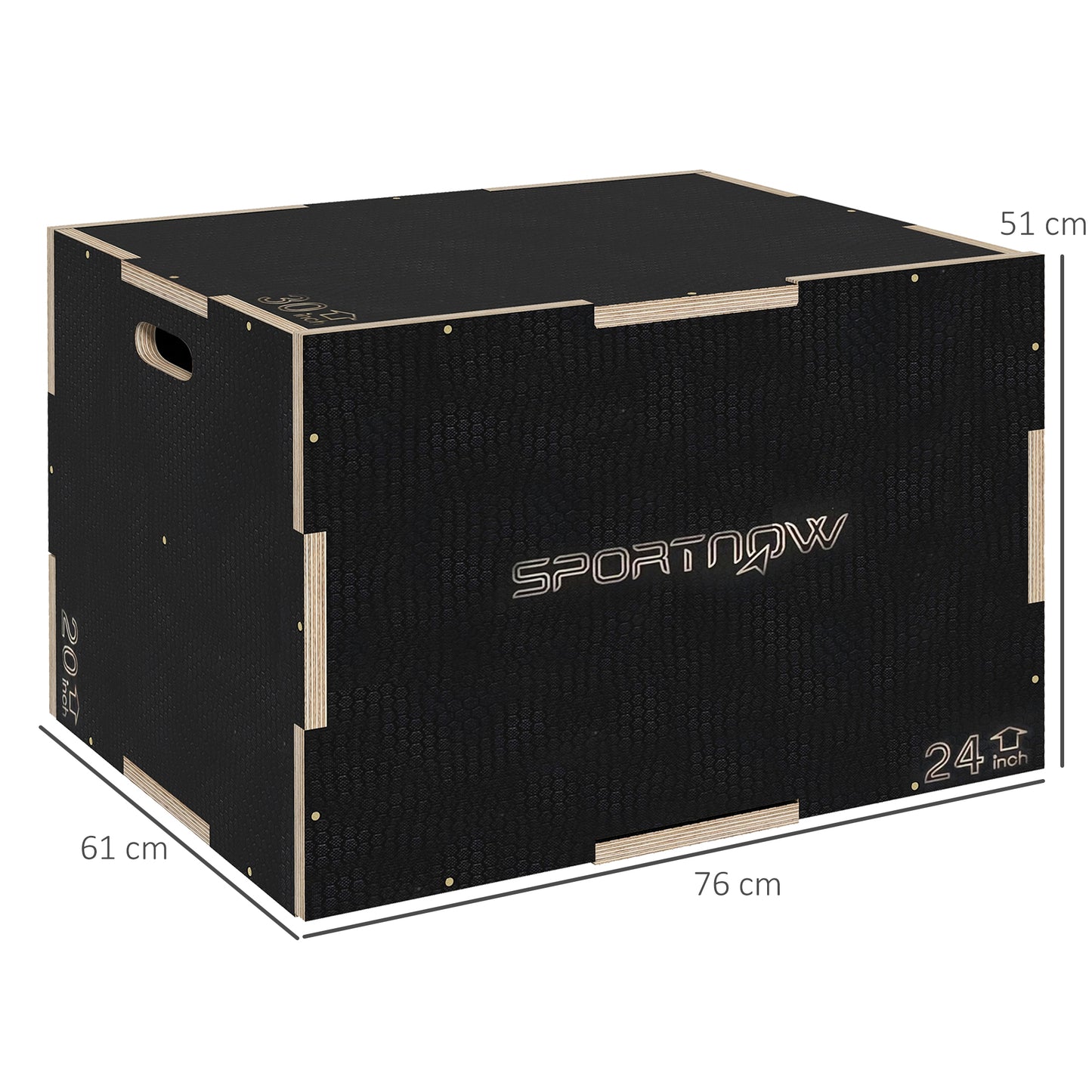 Multi-Faceted Jump Box, Wooden Step Up Box, for Home, Gym, Exercise