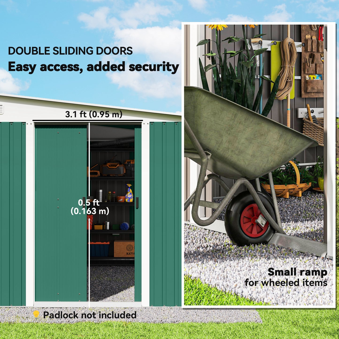 Garden Metal Storage Shed Outdoor Metal Tool House