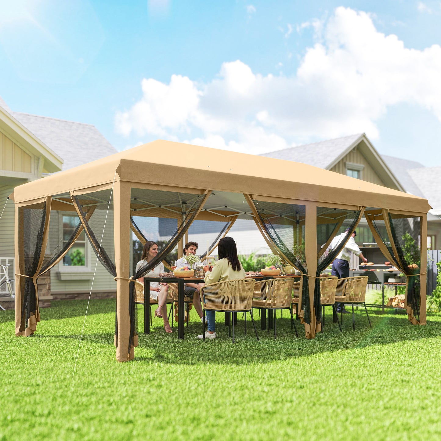 3 x 6m Pop Up Gazebo, Outdoor Canopy Shelter