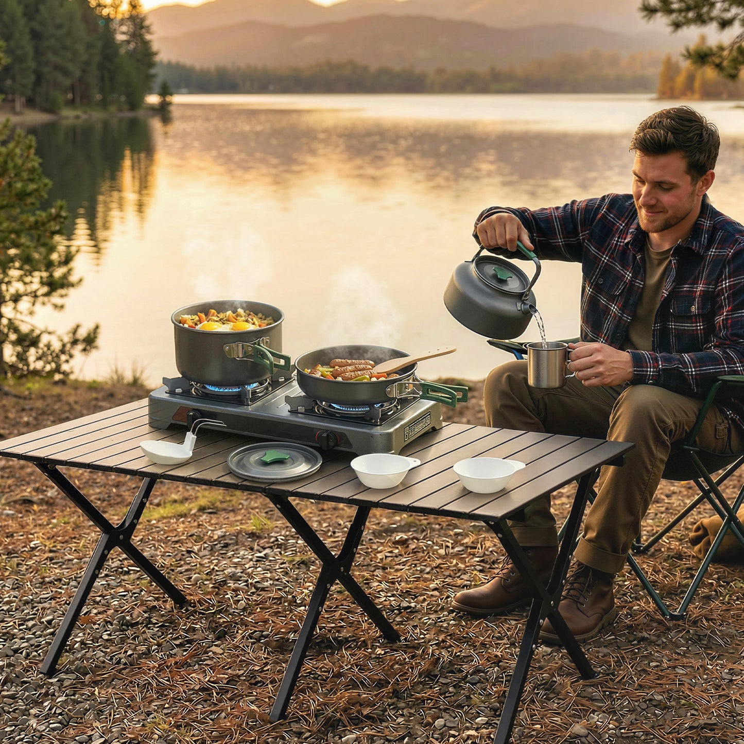 Camping Cookware Set for 2-3 People