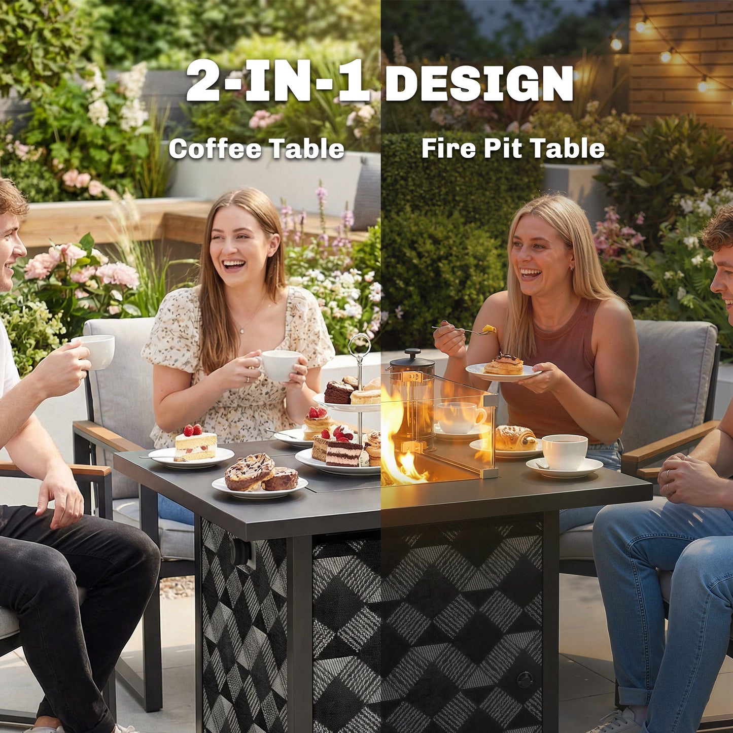Square Propane Gas Fire Pit Table (2)