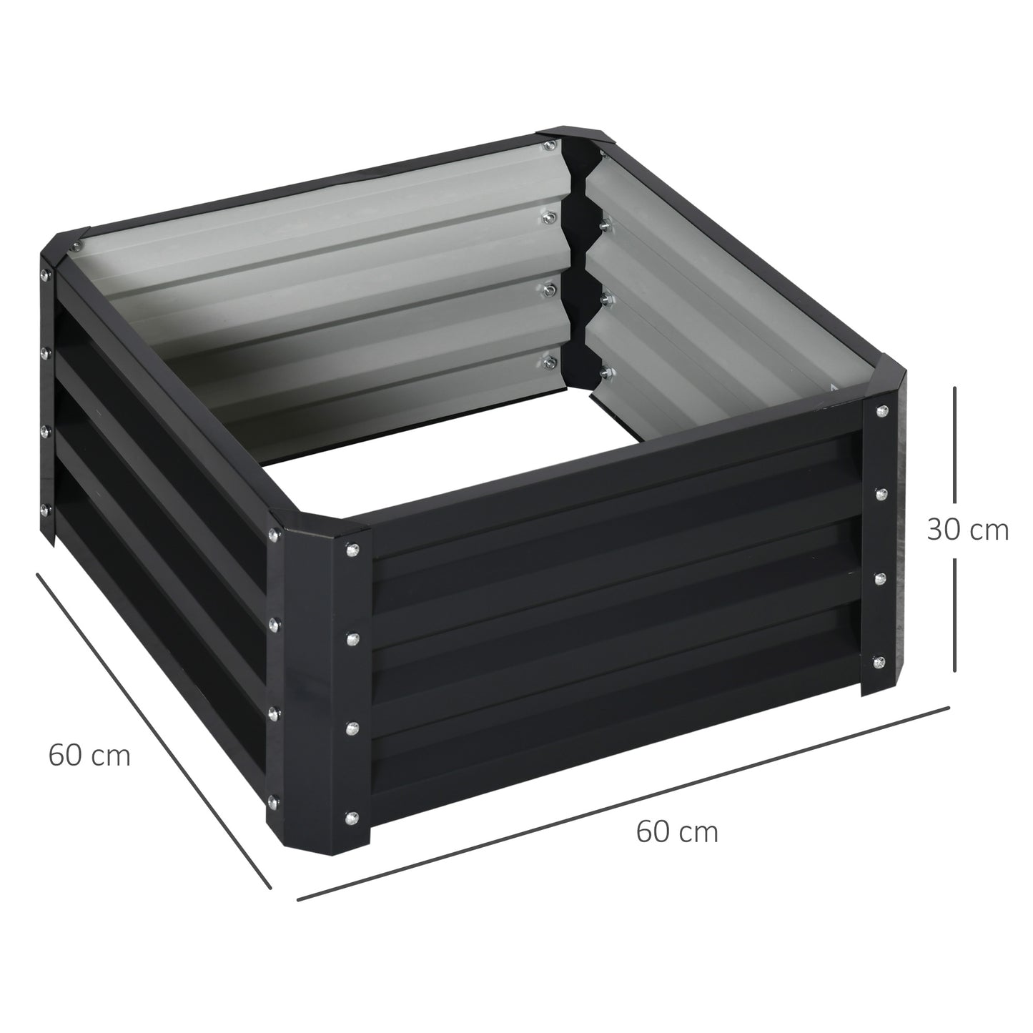 Set of Two 60 x 60cm Steel Planter Boxes
