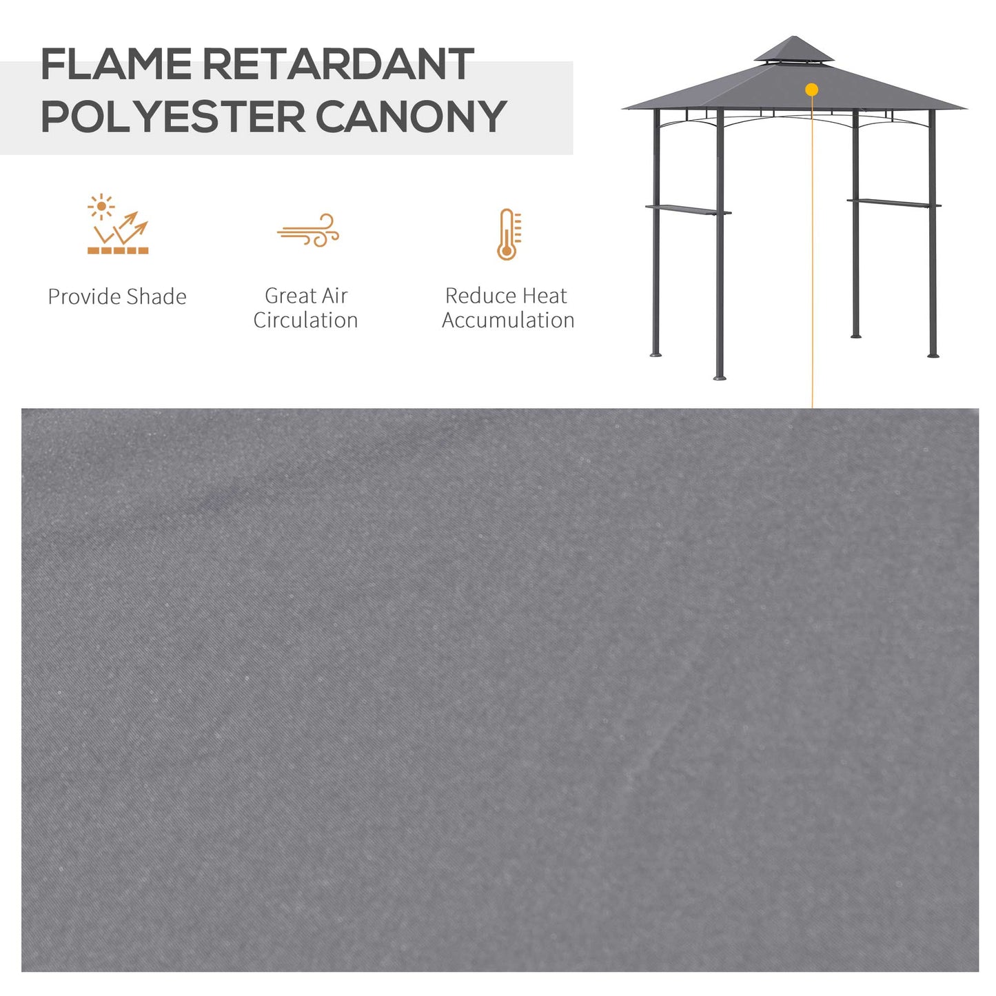 2.5M (8ft) New Double-Tier BBQ Gazebo Grill Canopy Barbecue Tent