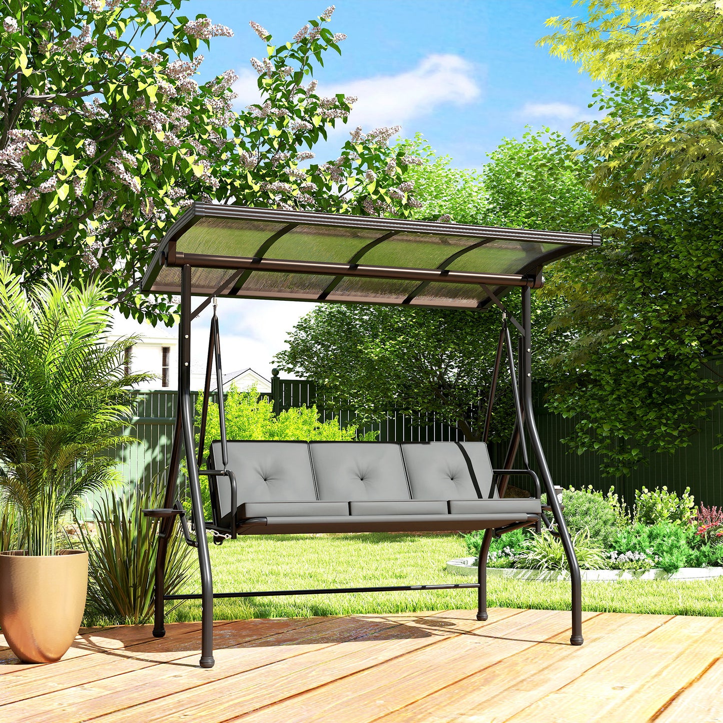Convertible Three-Seater Swing Bench Bed