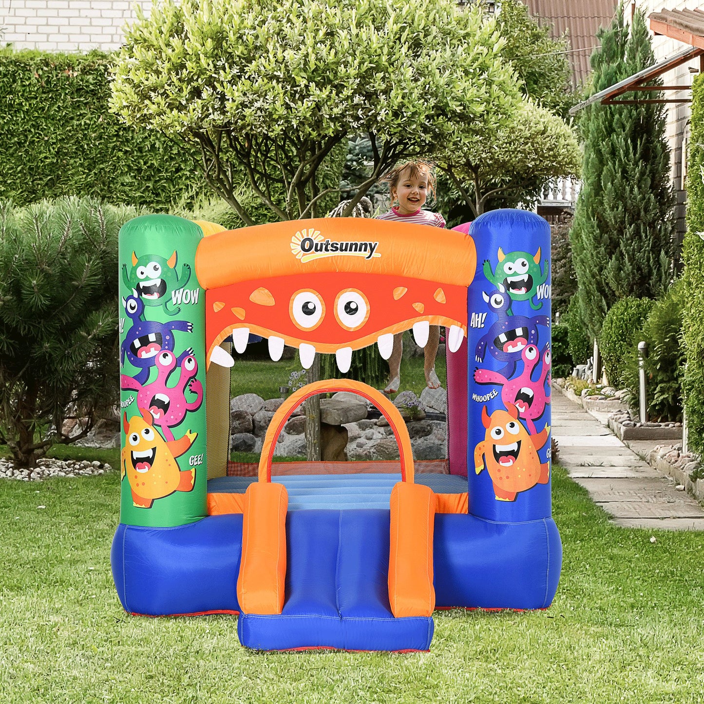 Bouncy Castle Inflatable Basket Trampoline Slide Monster Design 180