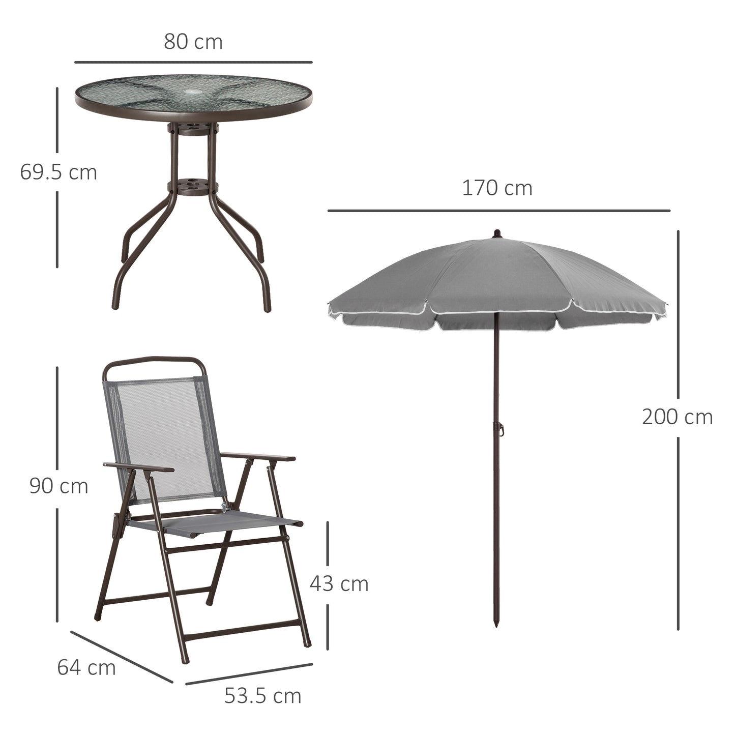 6 Piece Garden Dining Set with Umbrella (1)