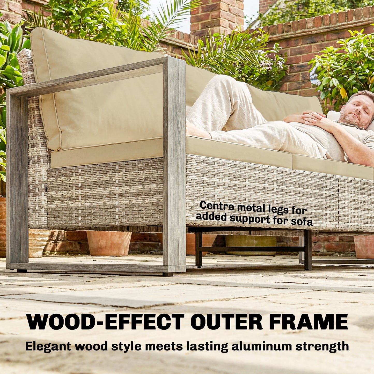 Rattan Garden Set, 4 Piece Rattan Garden Furniture Set