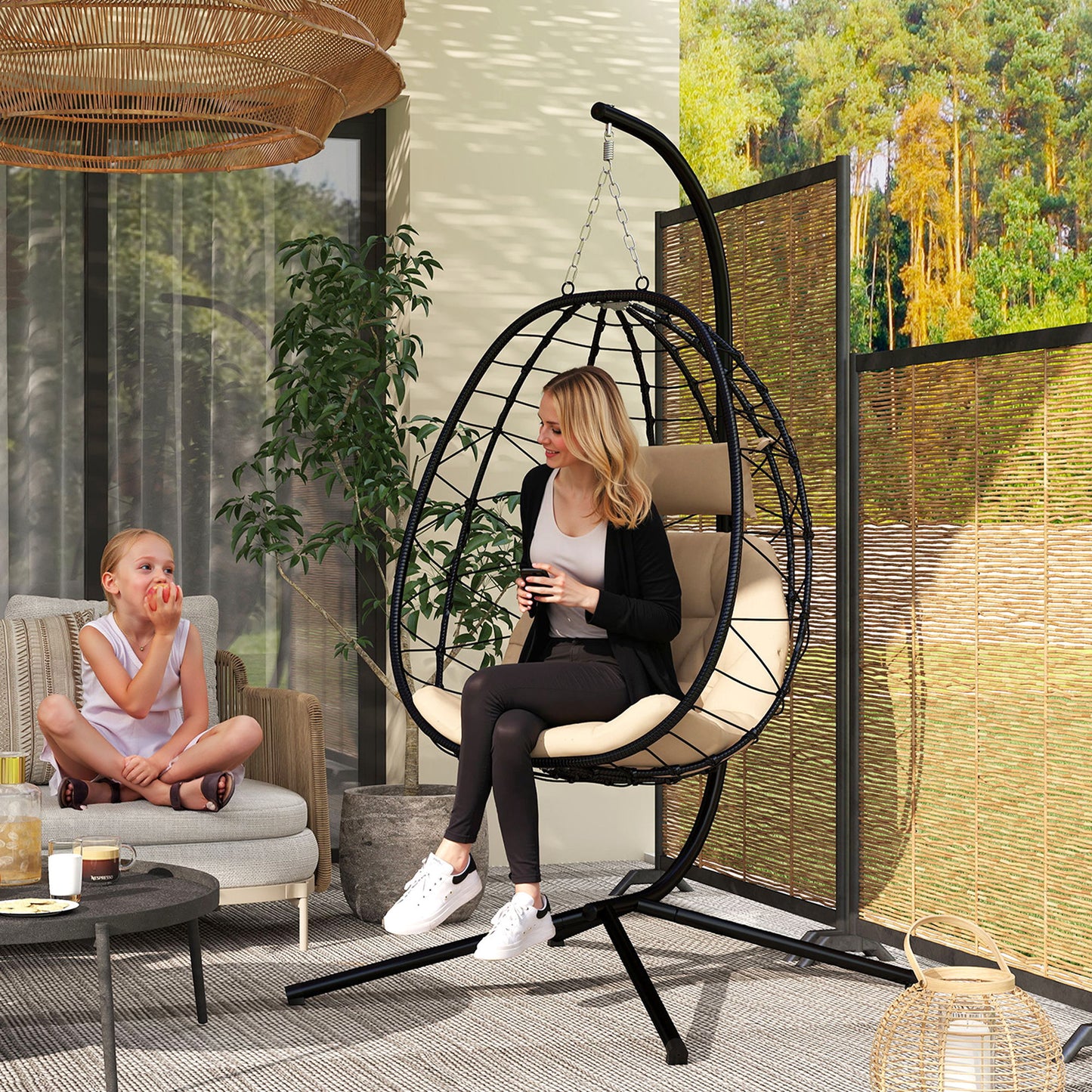 Hanging Egg Chair Outdoor Indoor Garden Swing Chair (6)