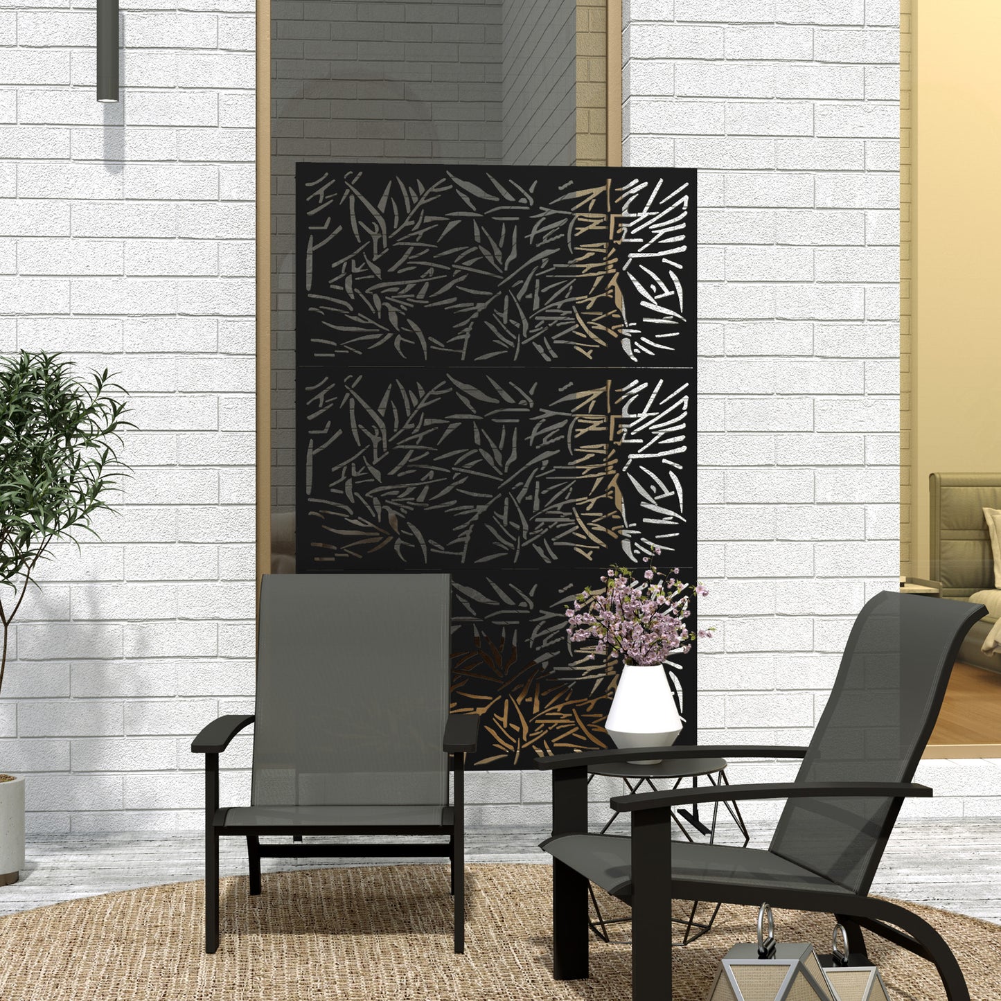 Decorative Garden Privacy Screen with Stand (2)