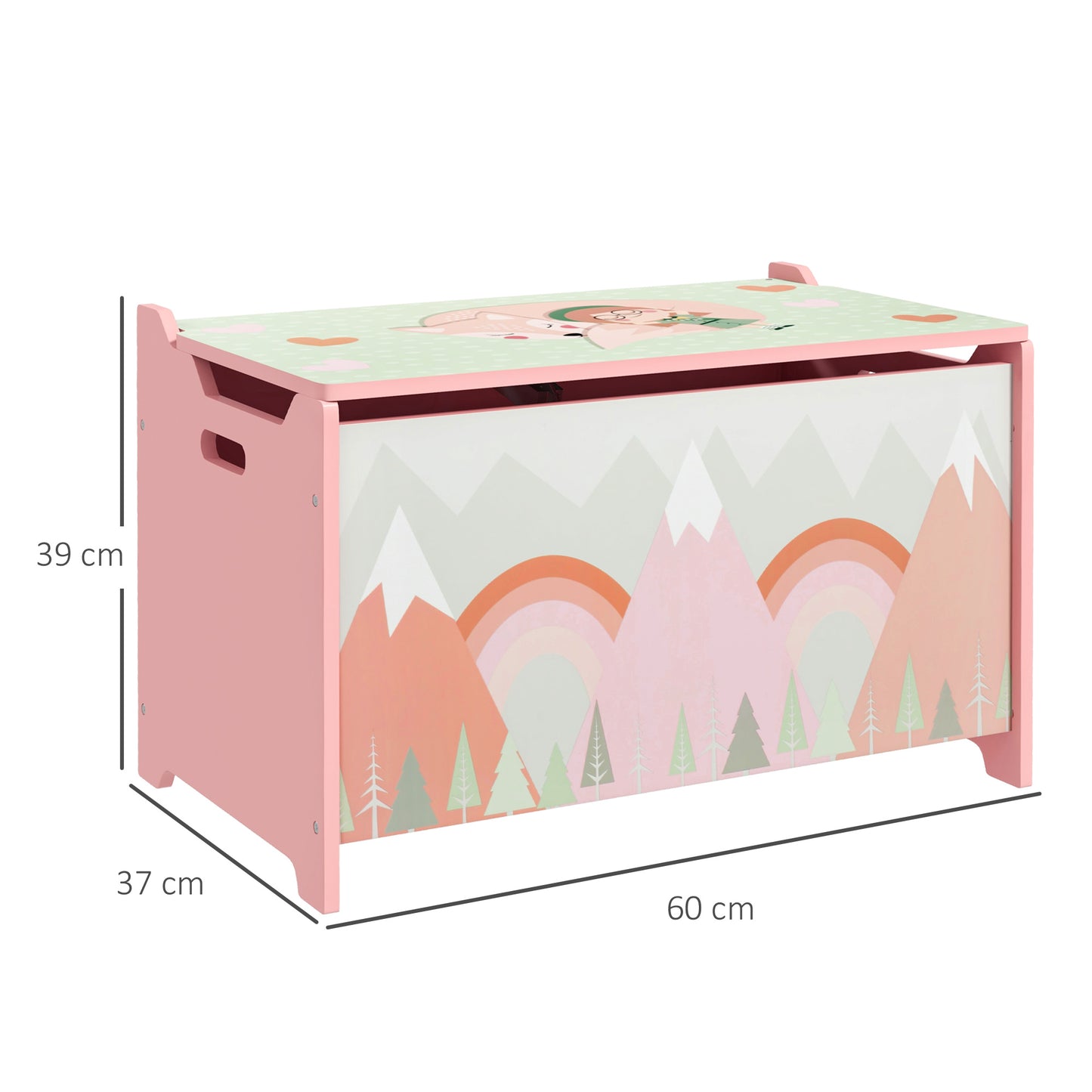 Toy Box, Kids Storage Chest, with Lid, Safety Hinge
