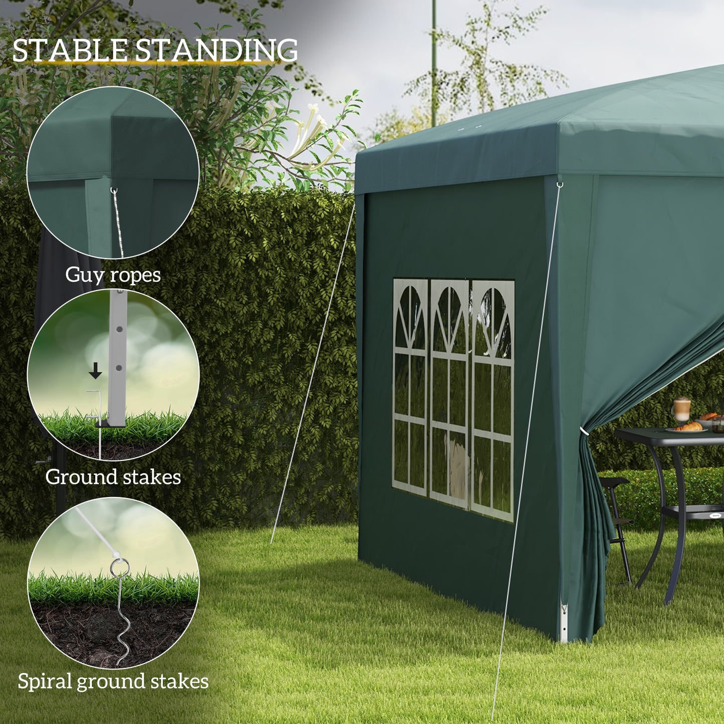 3 x 3m Pop Up Gazebo, Wedding Party Canopy Tent Marquee