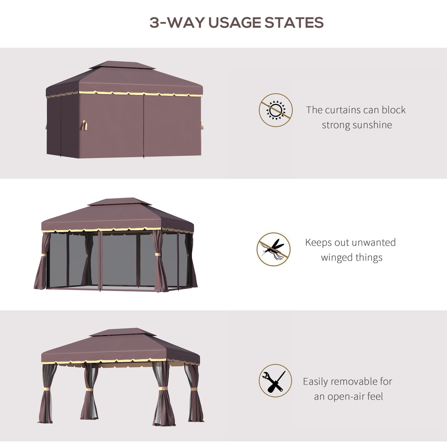 3 x 4m Aluminium Garden Gazebo