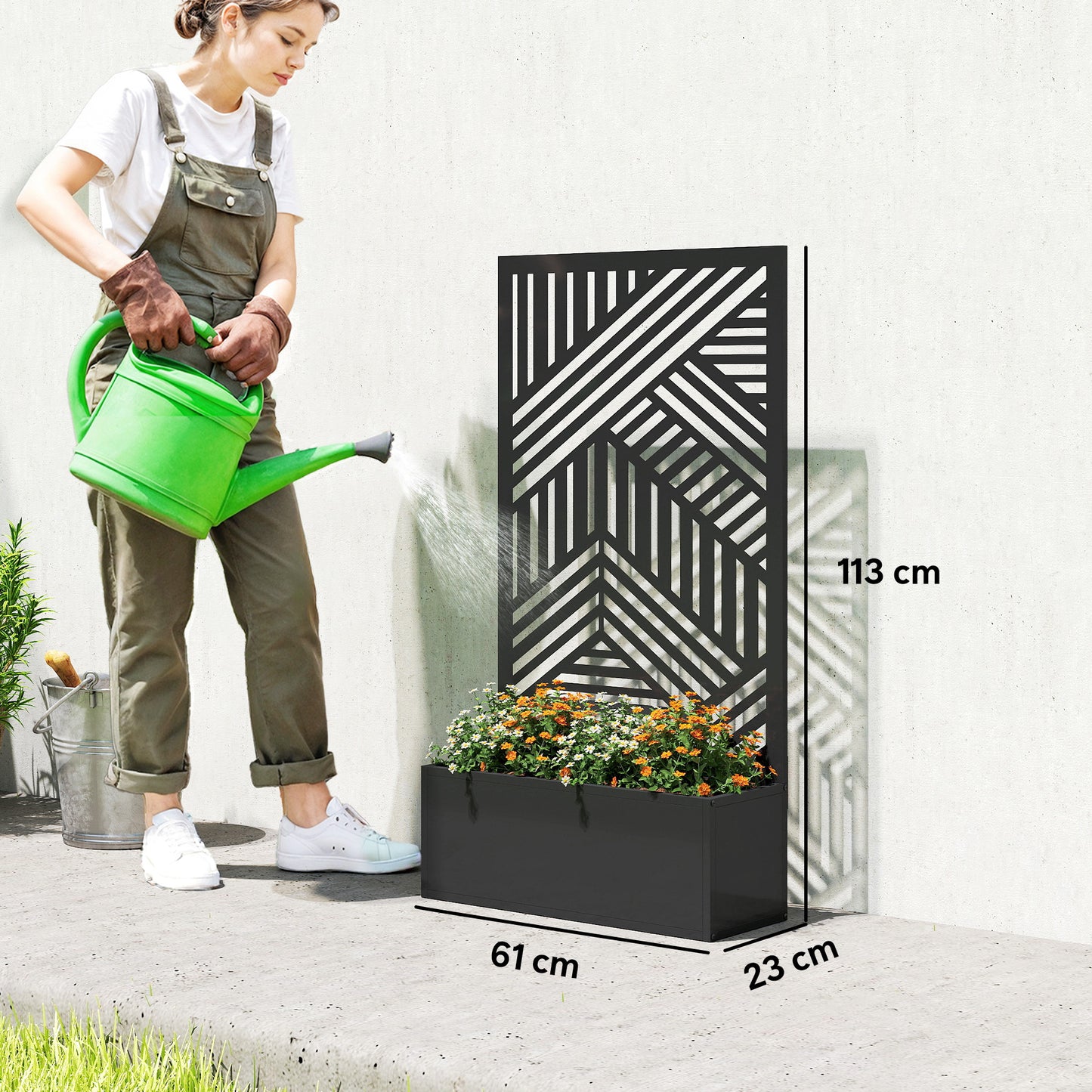 Metal Garden Bed for Garden with Trellis (3)