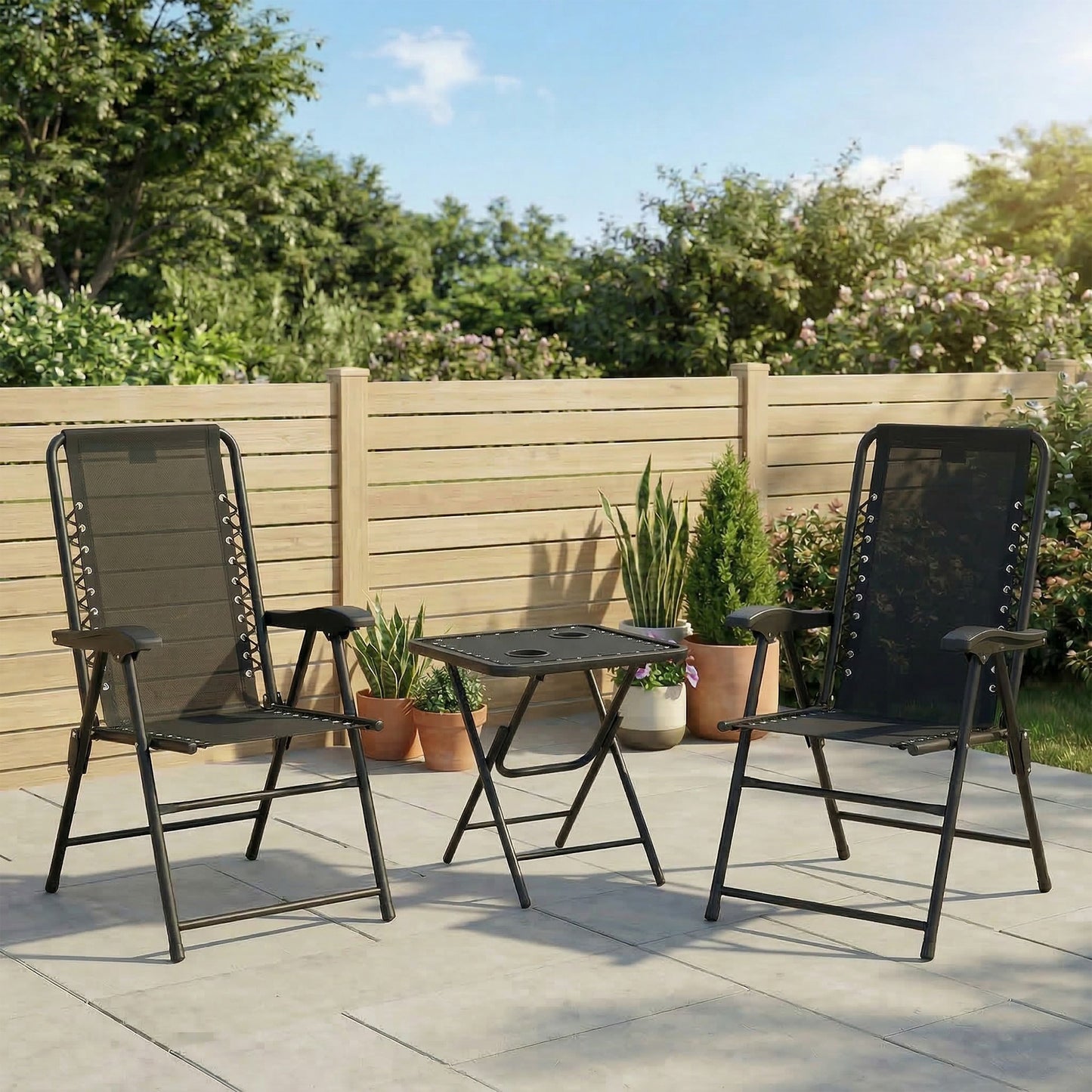 Three-Piece Garden Table and Chair Set