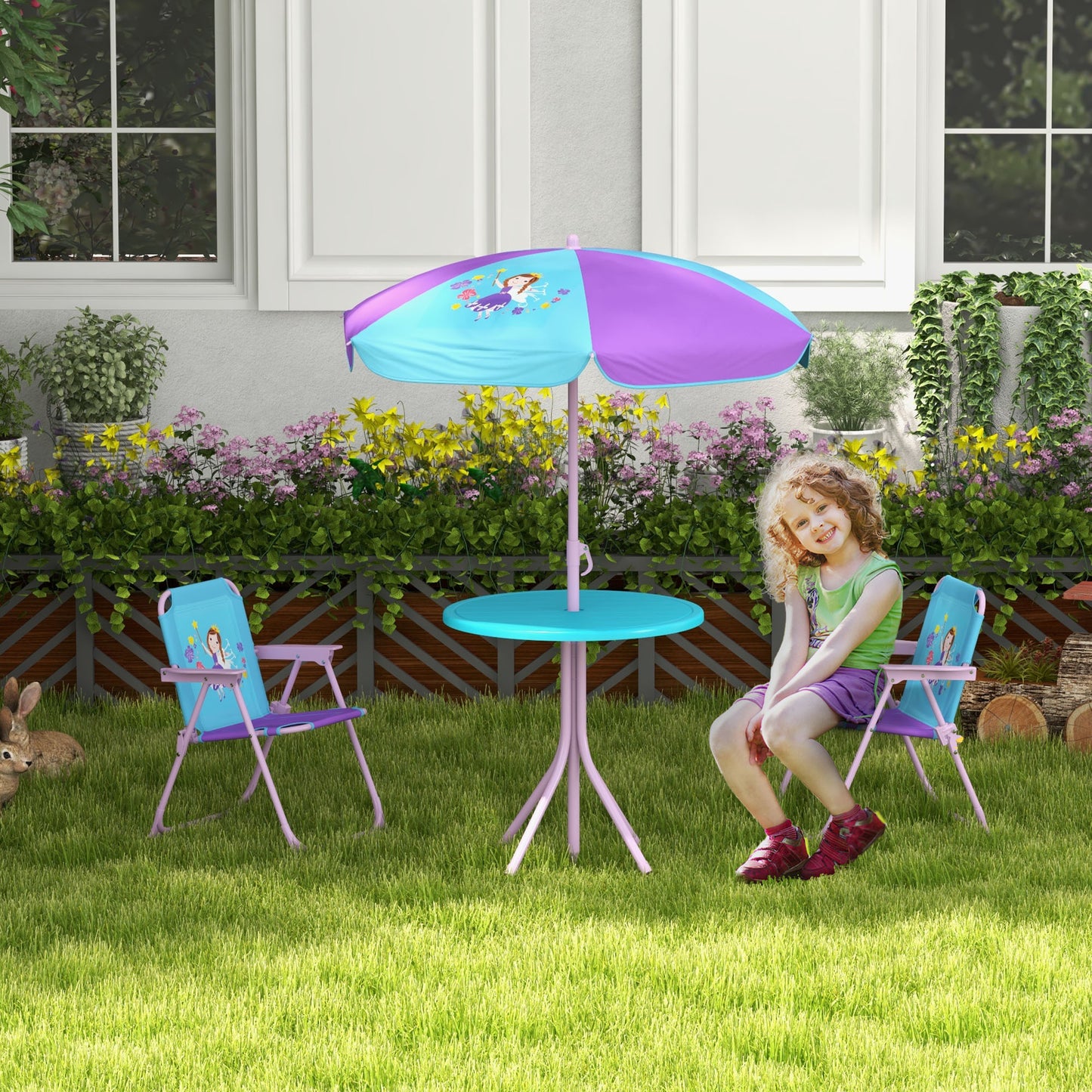 Kids Picnic Table and Chair Set (2)