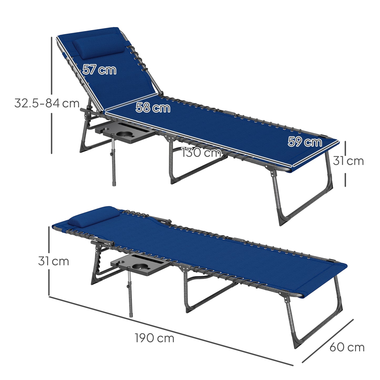 Five-Position Reclining Sun Lounger (2)