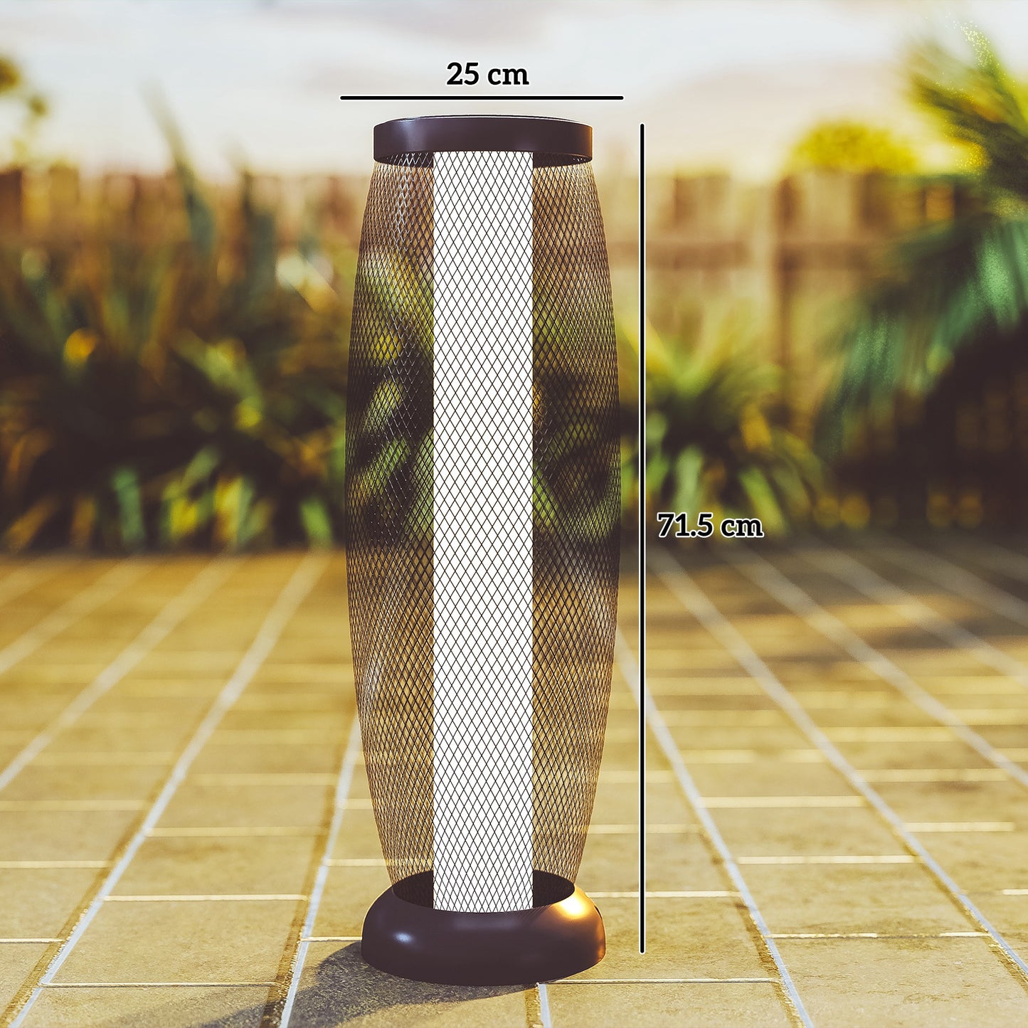 Garden Solar Lamp, 71.5 cm Tall Metal Floor Lamp