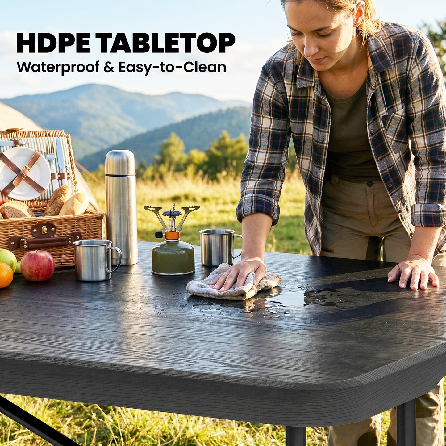 5 Piece 6ft Foldable Table and Chairs