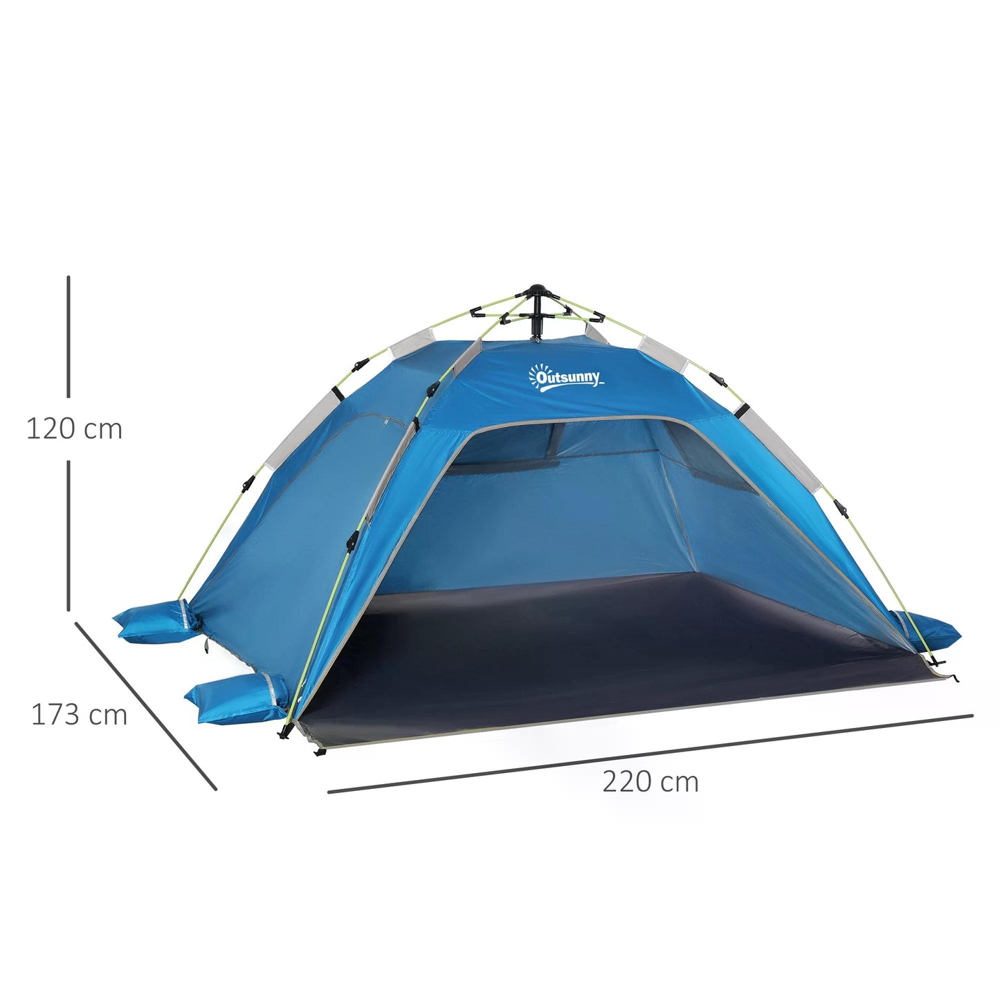 Beach Tent for 1-2 Person Pop-up Design with 2 Mesh Windows & 2 Doors