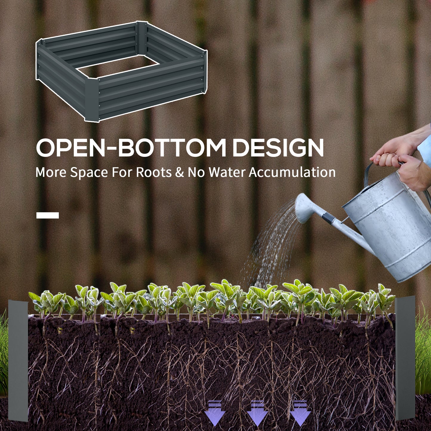 Set of 2 291L Raised Garden Bed