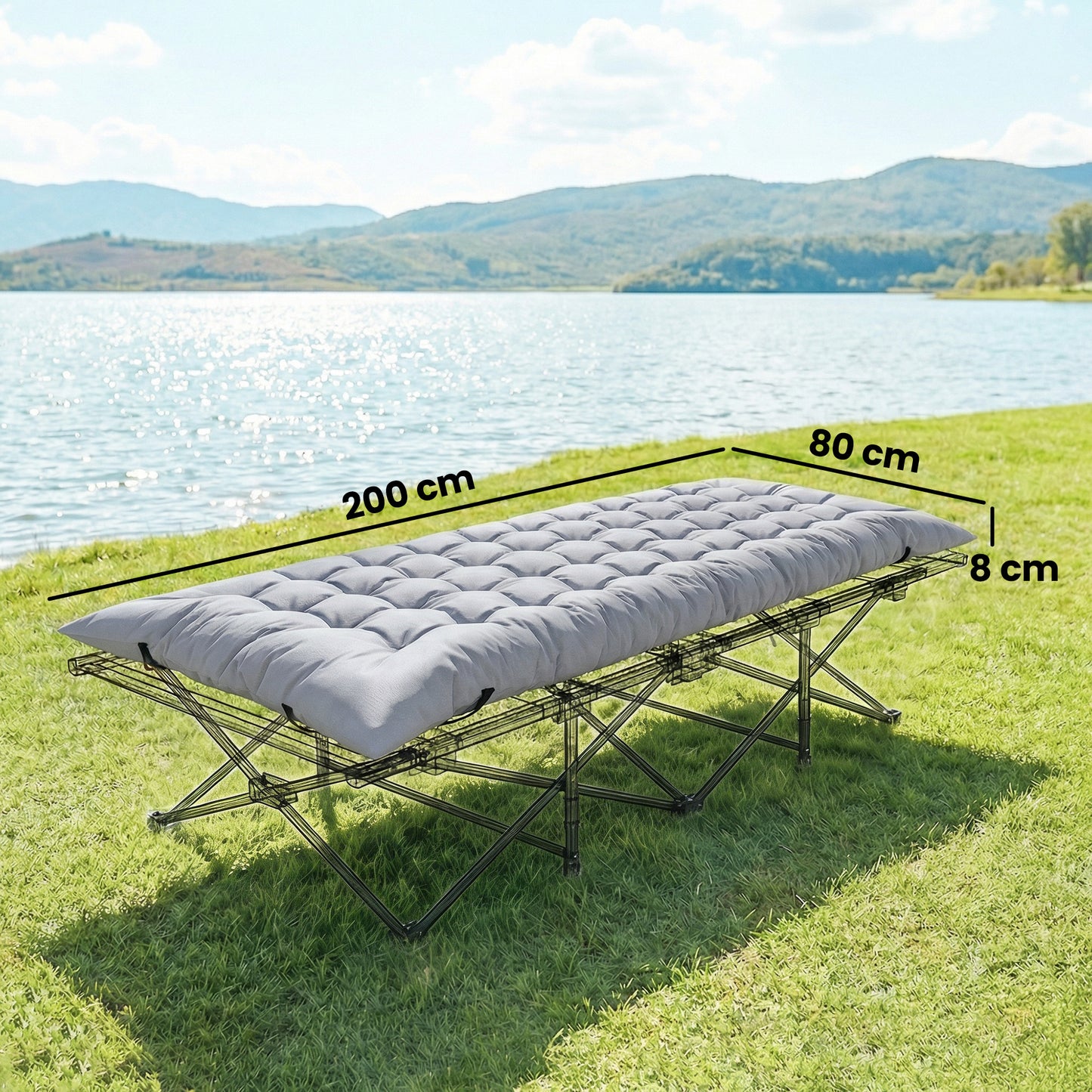 Sleeping Mat, Foldable Camping Mattress Pad with Elastic Straps