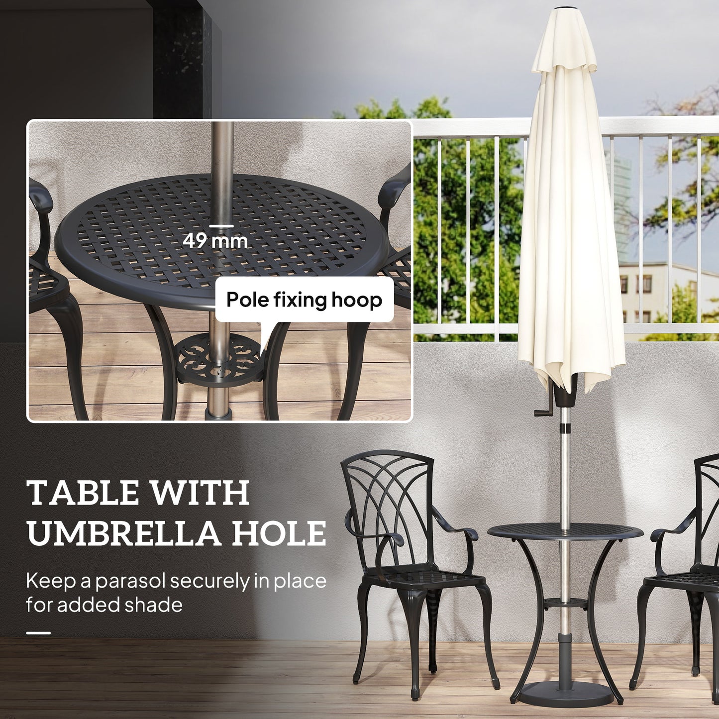 3 Pieces Garden Dining Set for 2